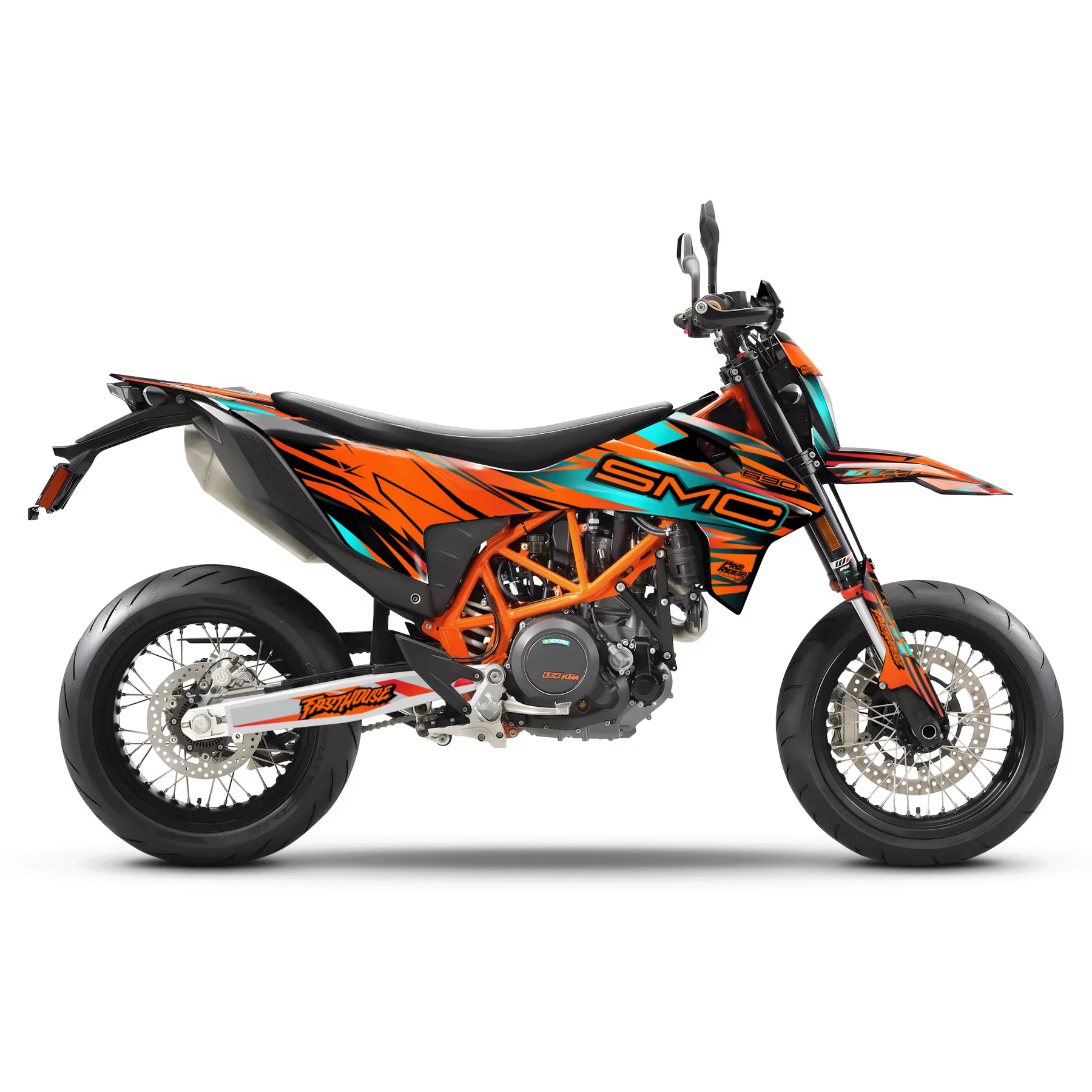 Motorstickerset Stickerset KTM STOCK V3 ORANGE/TEAL | SM / SMC / SMR