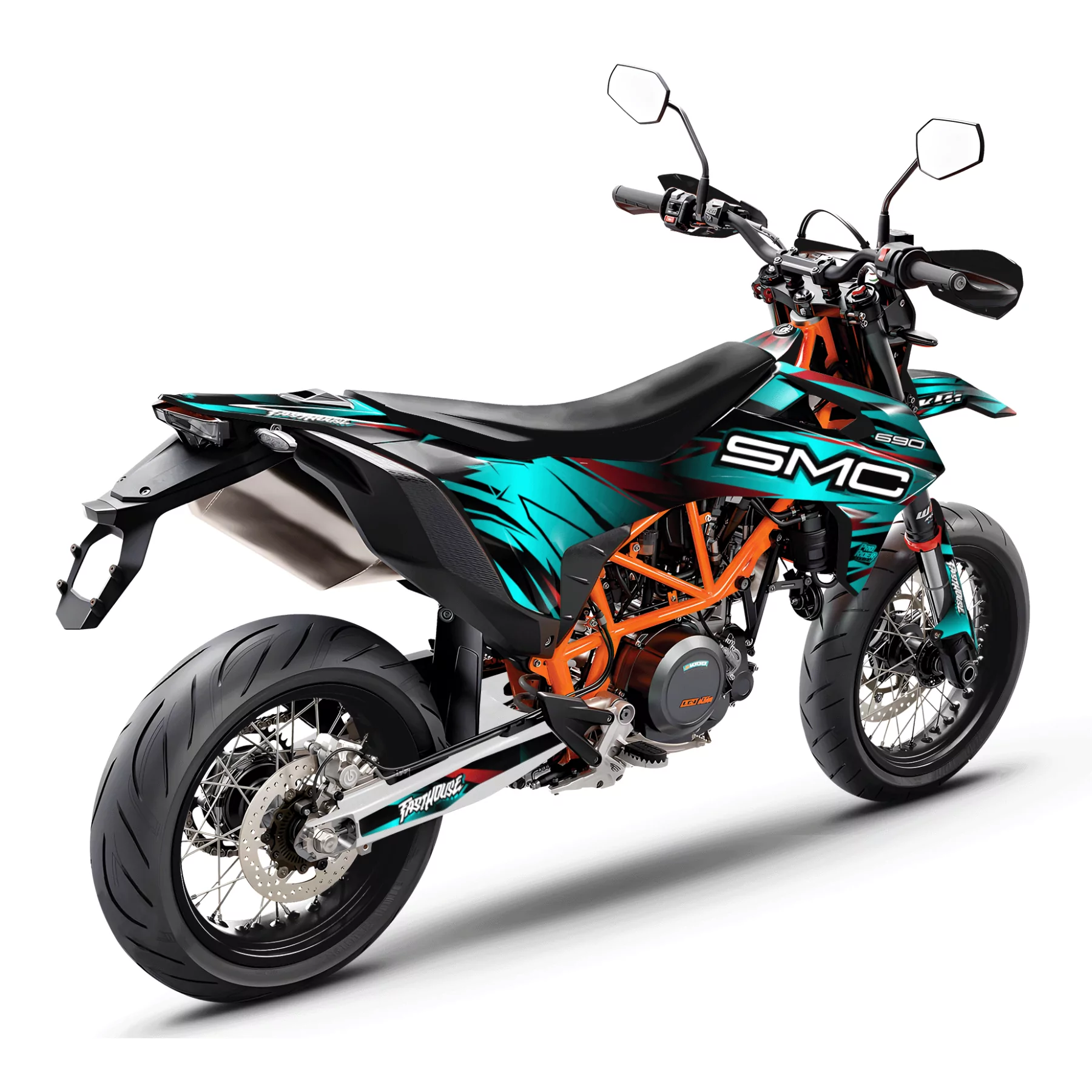 Kit déco moto Kit déco KTM STOCK V3 BLACK/TEAL | SM / SMC / SMR