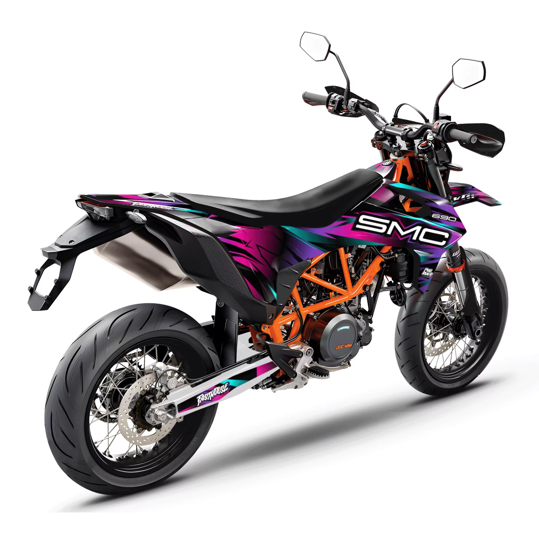 Motorstickerset Stickerset KTM STOCK V3 PINK/PURPLE | SM / SMC / SMR