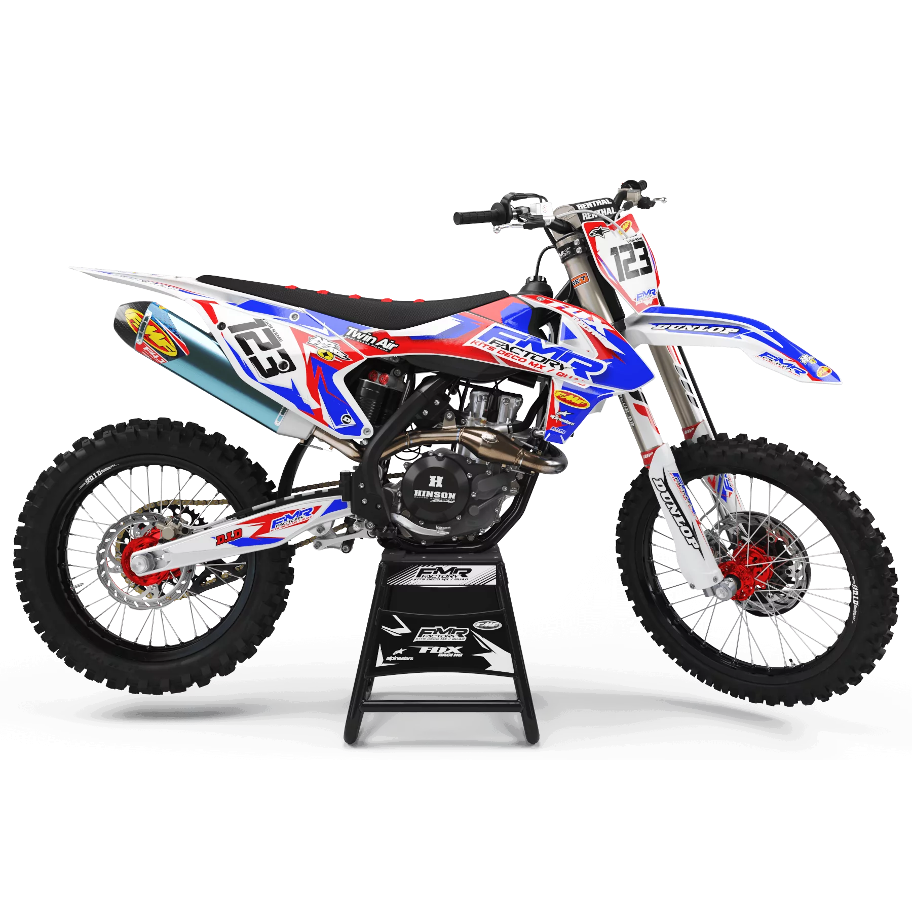 Kit adesivos moto KIT ADESIVOS PERSO MOTOCROSS FMR FACTORY vermelho (ref:prda13a)