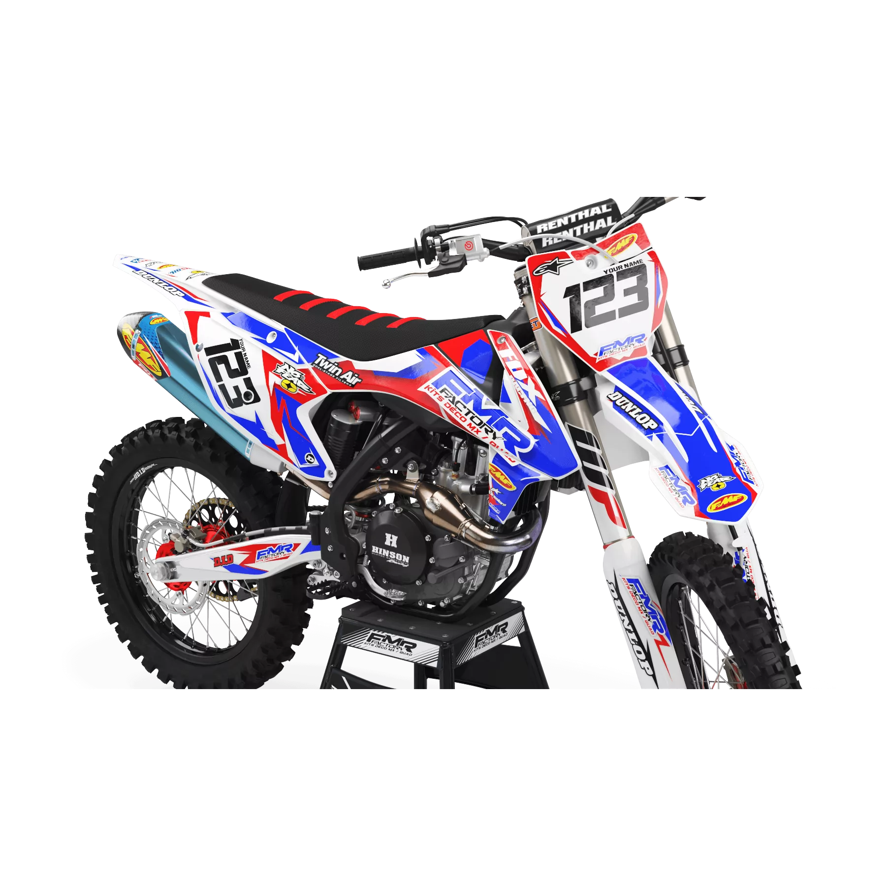 Kit adesivos moto KIT ADESIVOS PERSO MOTOCROSS FMR FACTORY vermelho (ref:prda13a)
