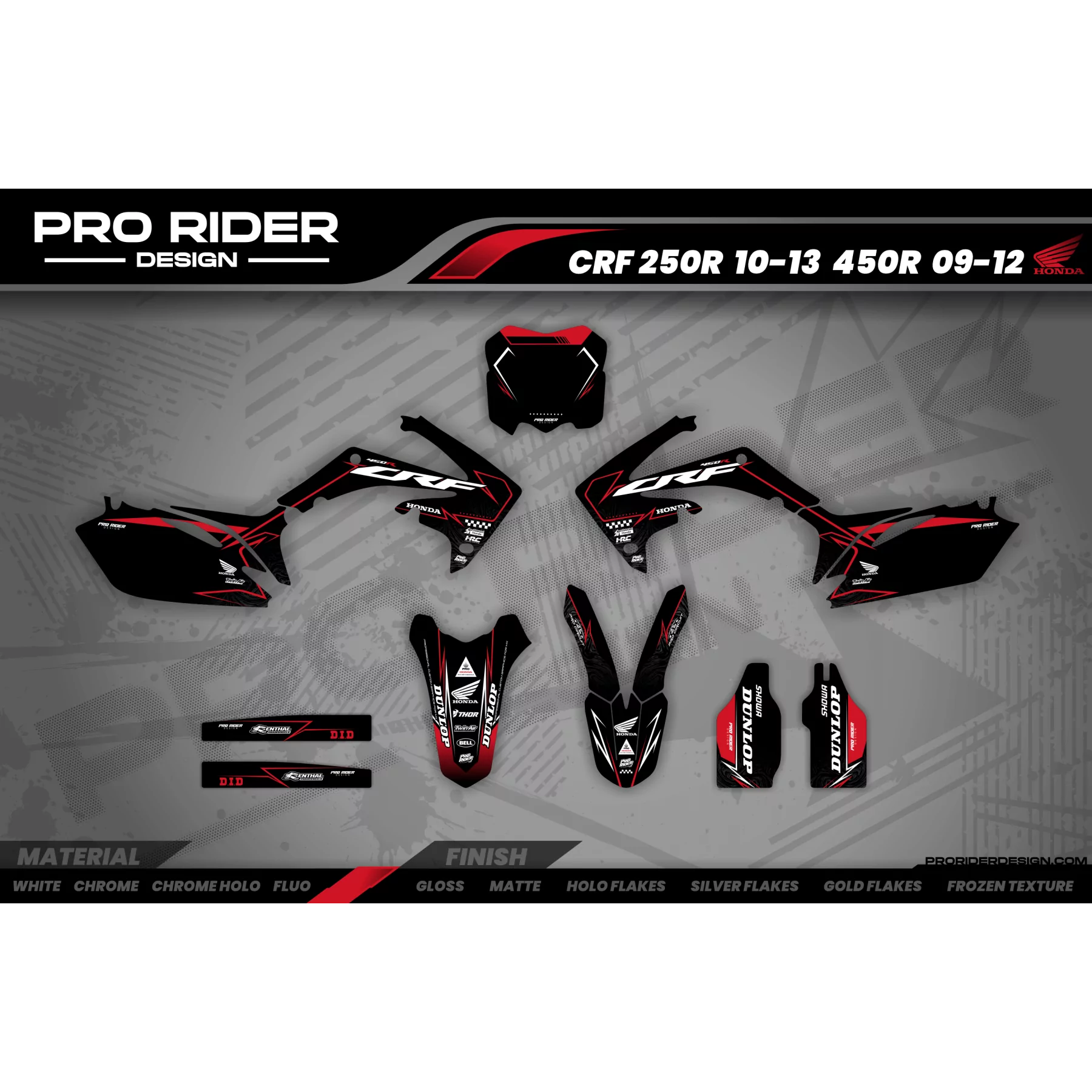 Kit adesivos moto Kit adesivos Motocross personalizado HONDA YUGEN DK