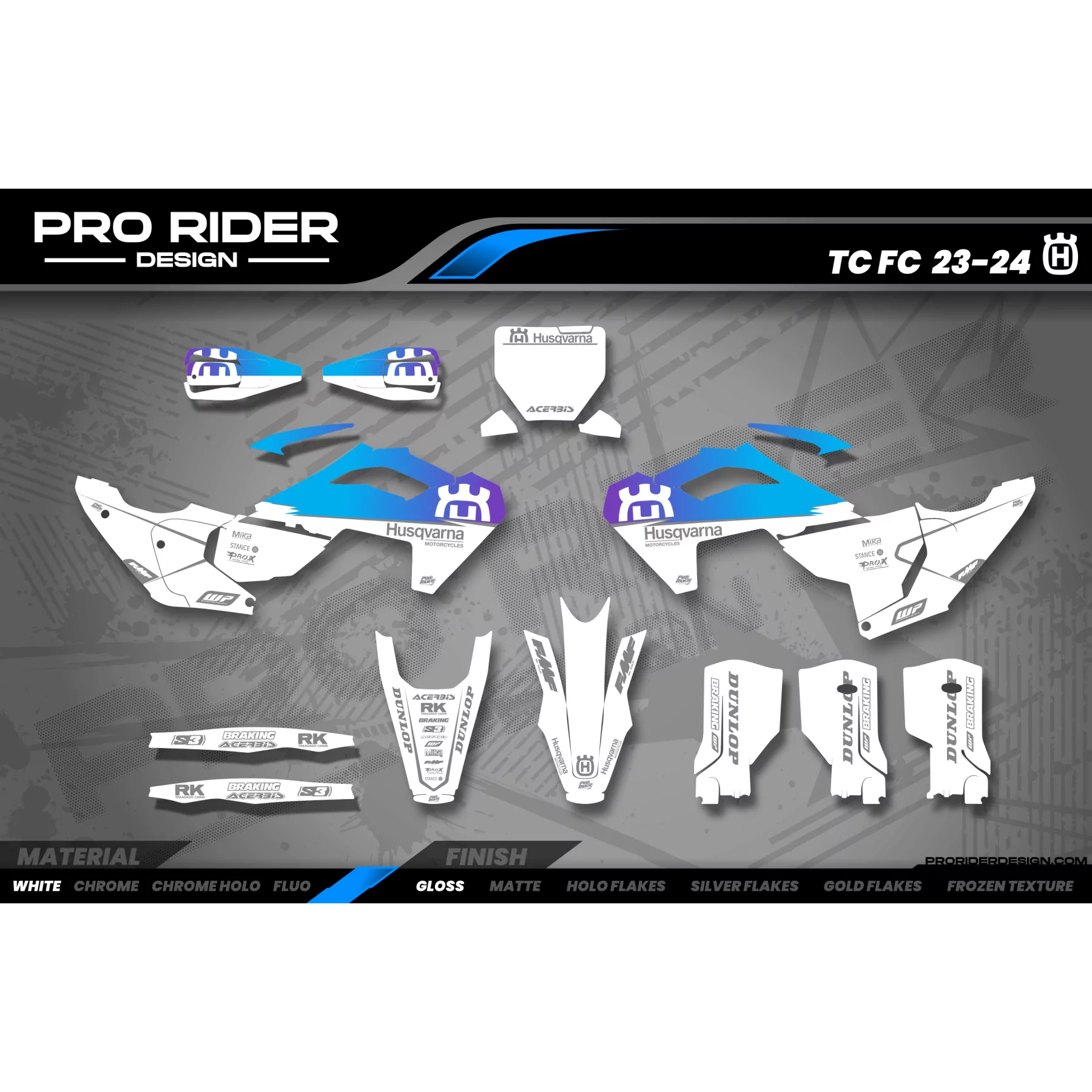 Kit déco moto KIT ADESIVOS HUSQVARNA MX TEST gradient