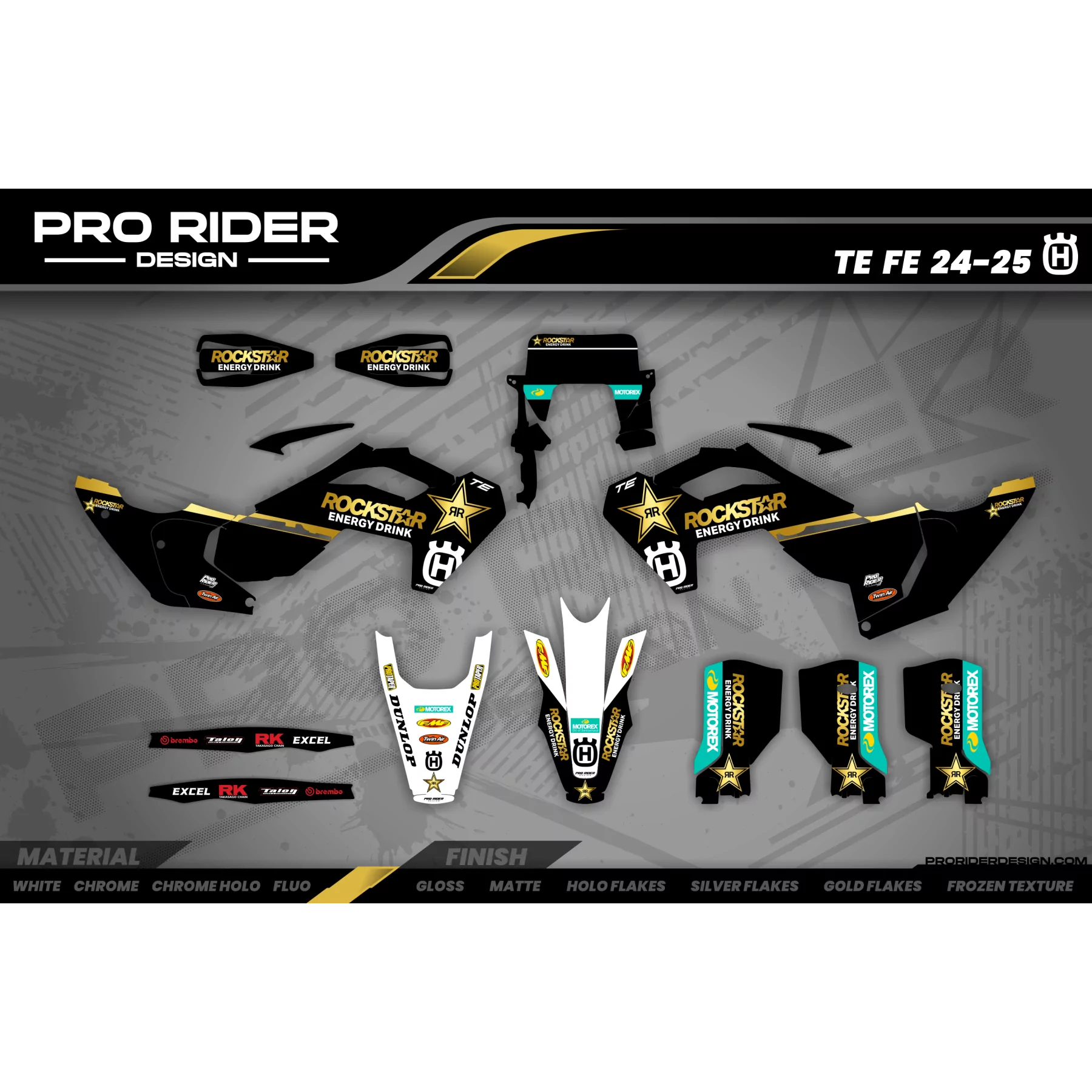 Kit déco moto Kit adesivos perso ROCKSTAR 23