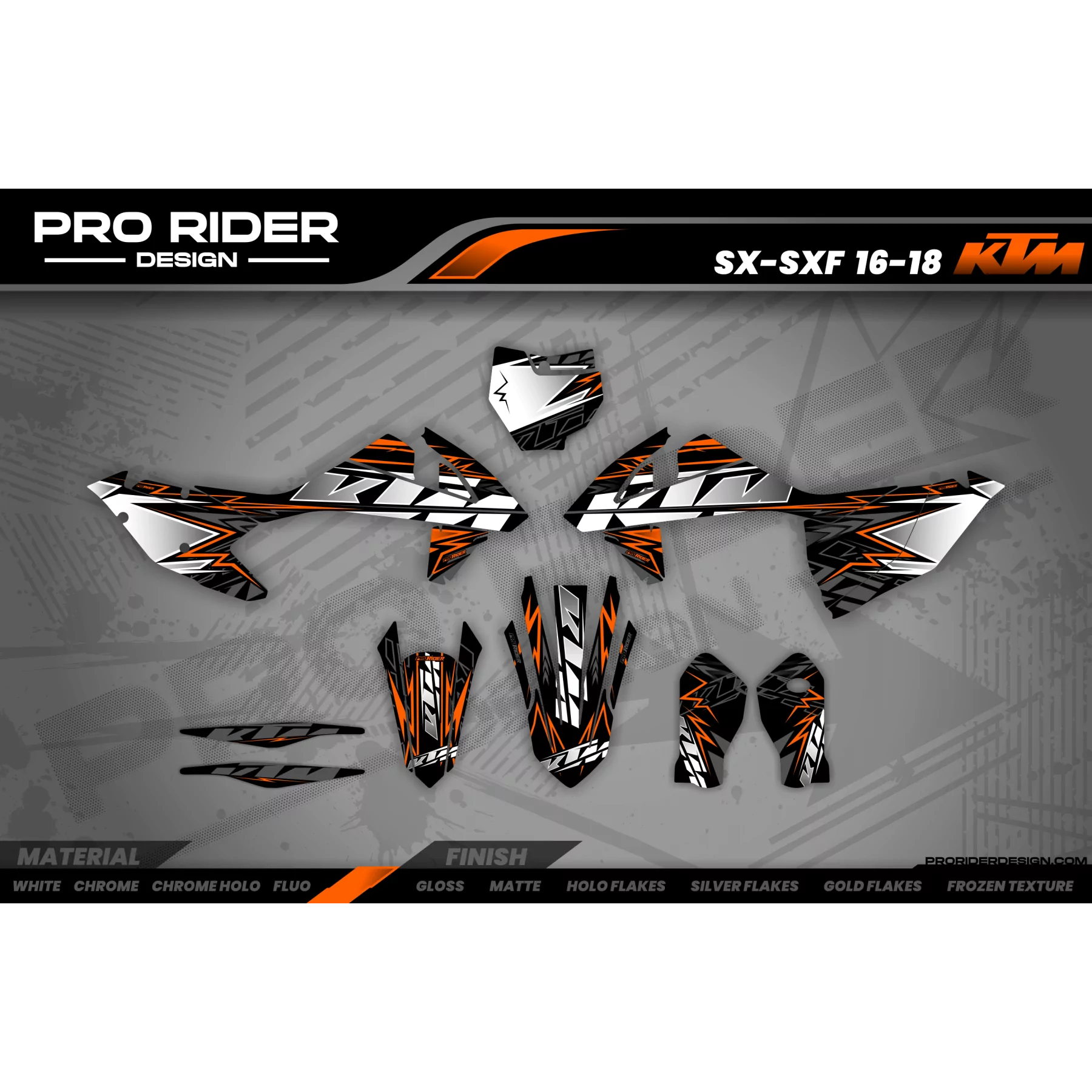 Moto stickerset STICKERSET KTM LIGHT BOLD EFFECT