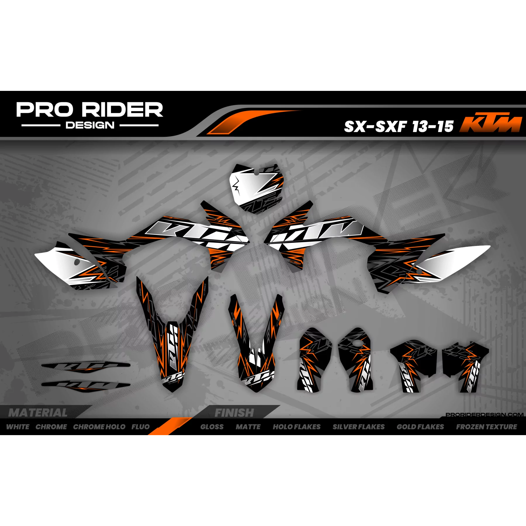 Moto stickerset STICKERSET KTM LIGHT BOLD EFFECT