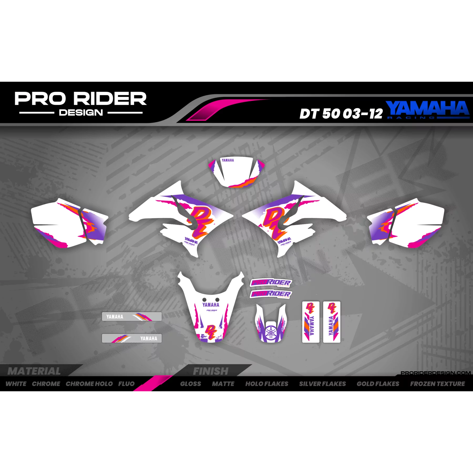 Moto stickerset Stickerset Motocross YAMAHA 93th White