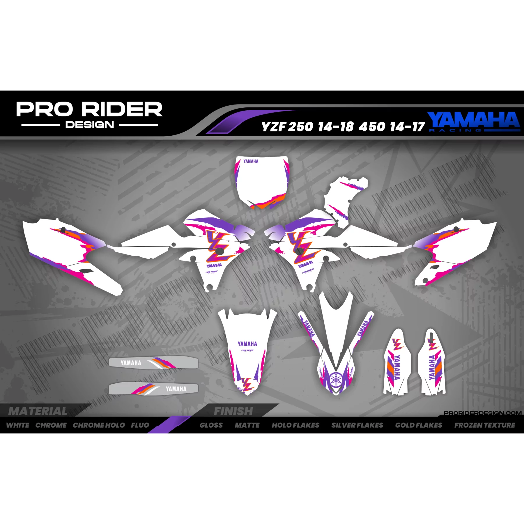 Kit déco moto Kit adesivos Motocross YAMAHA 93th White