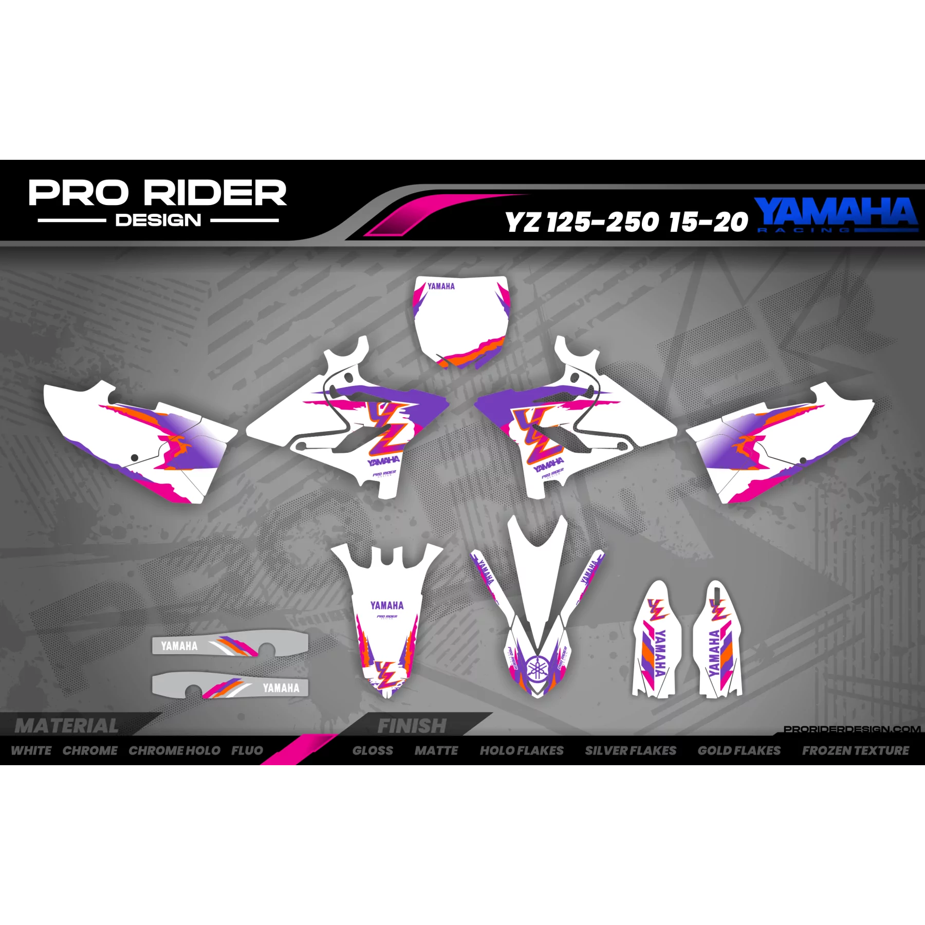 Moto stickerset Stickerset Motocross YAMAHA 93th White