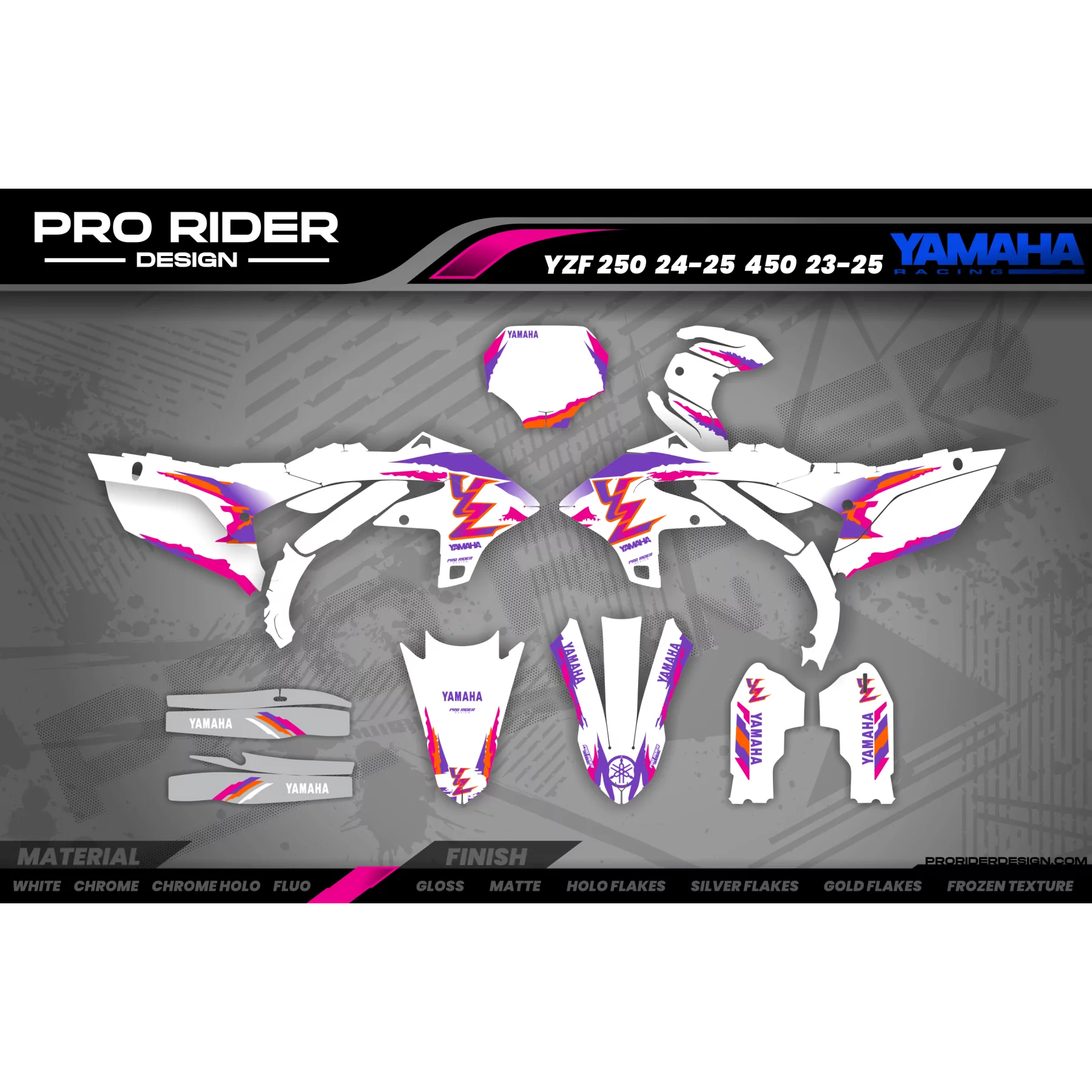 Moto stickerset Stickerset Motocross YAMAHA 93th White