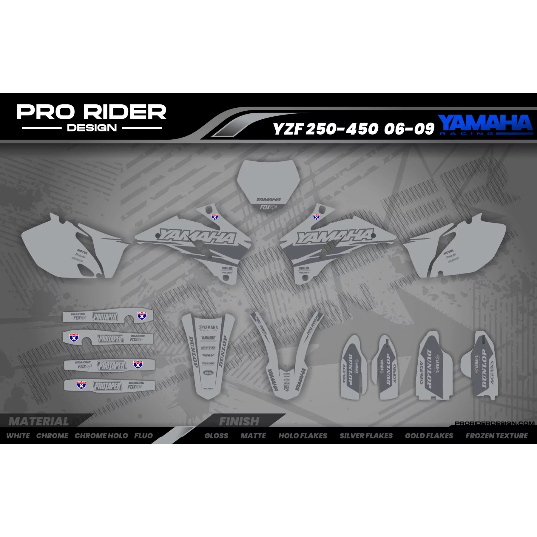 Motorrad Dekor Dekor Motocross YAMAHA Speed Blocks - GREY