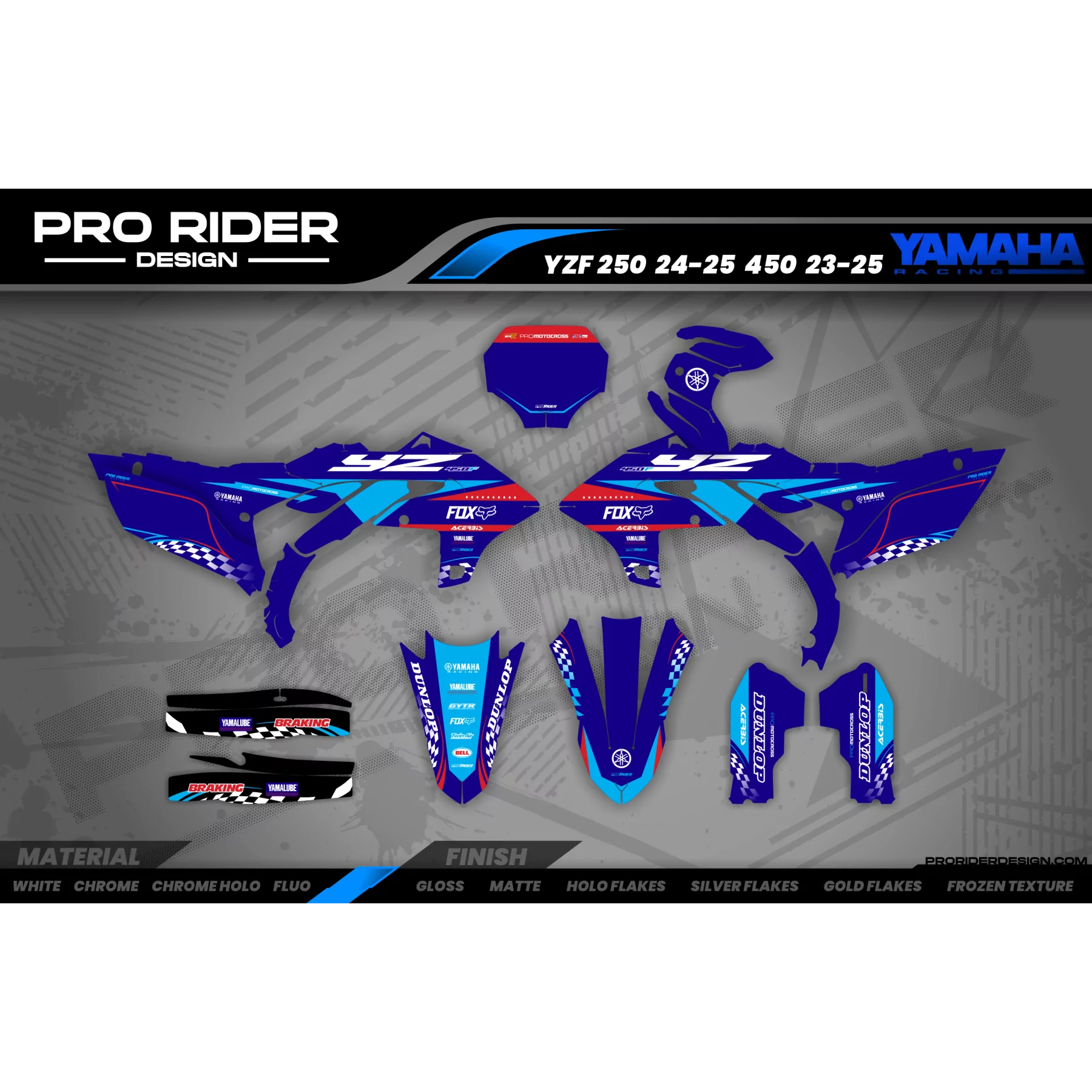 Kit adhesivos moto Kit adhesivos Motocross YAMAHA Racer - BLUE