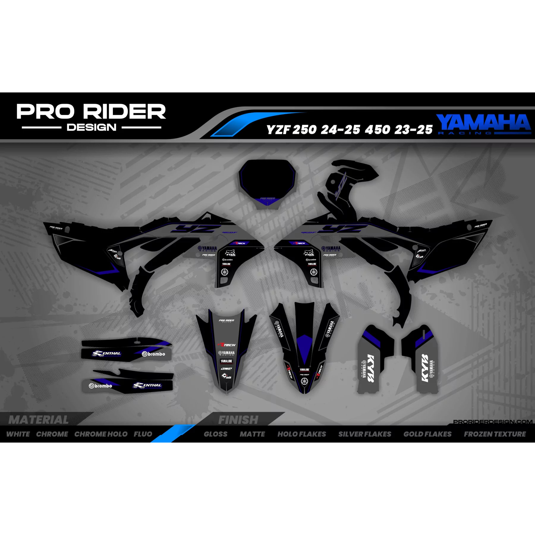 Kit déco moto Kit adesivos PERSO Motocross YAMAHA | Black Venom