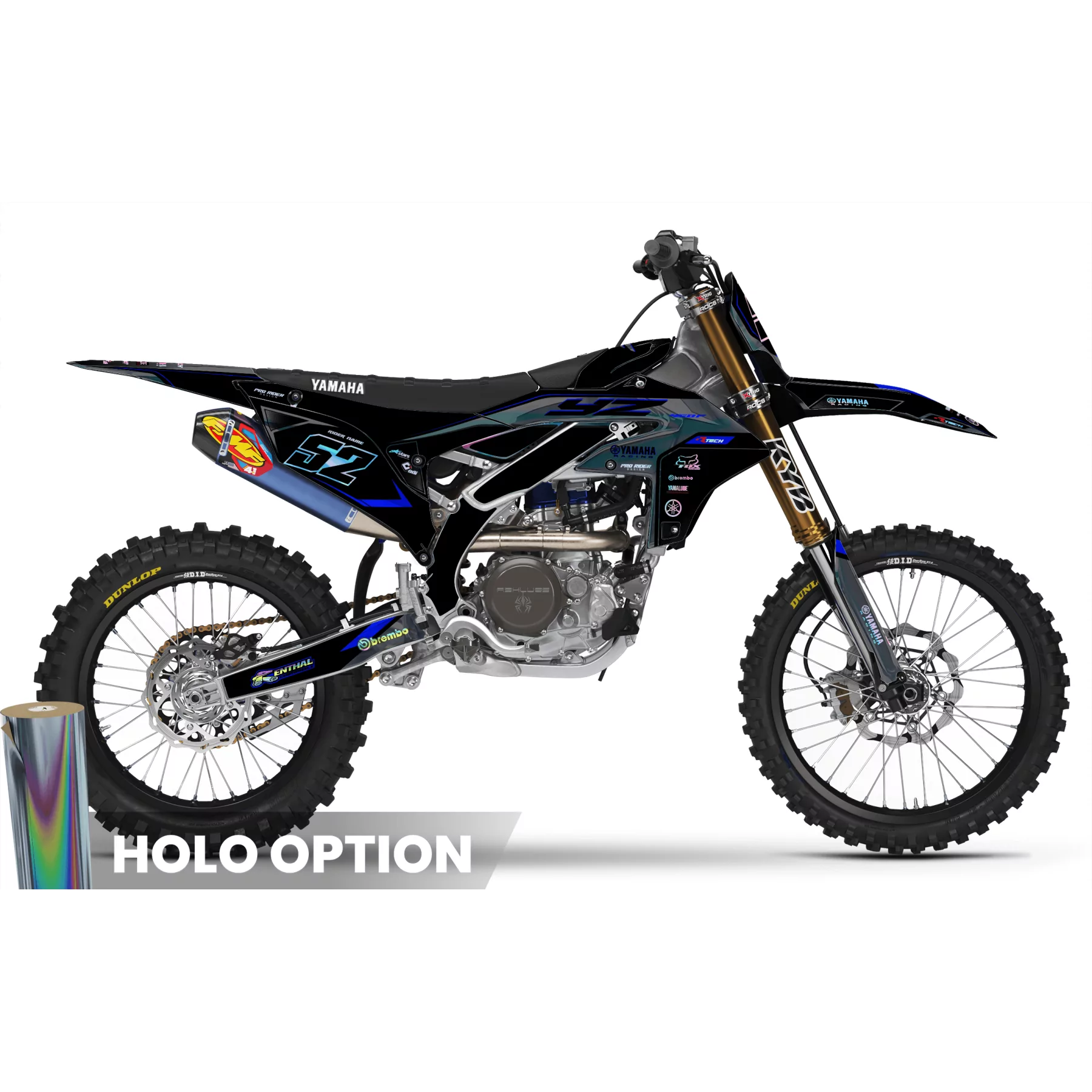 Kit adesivos moto Kit adesivos PERSO Motocross YAMAHA | Black Venom