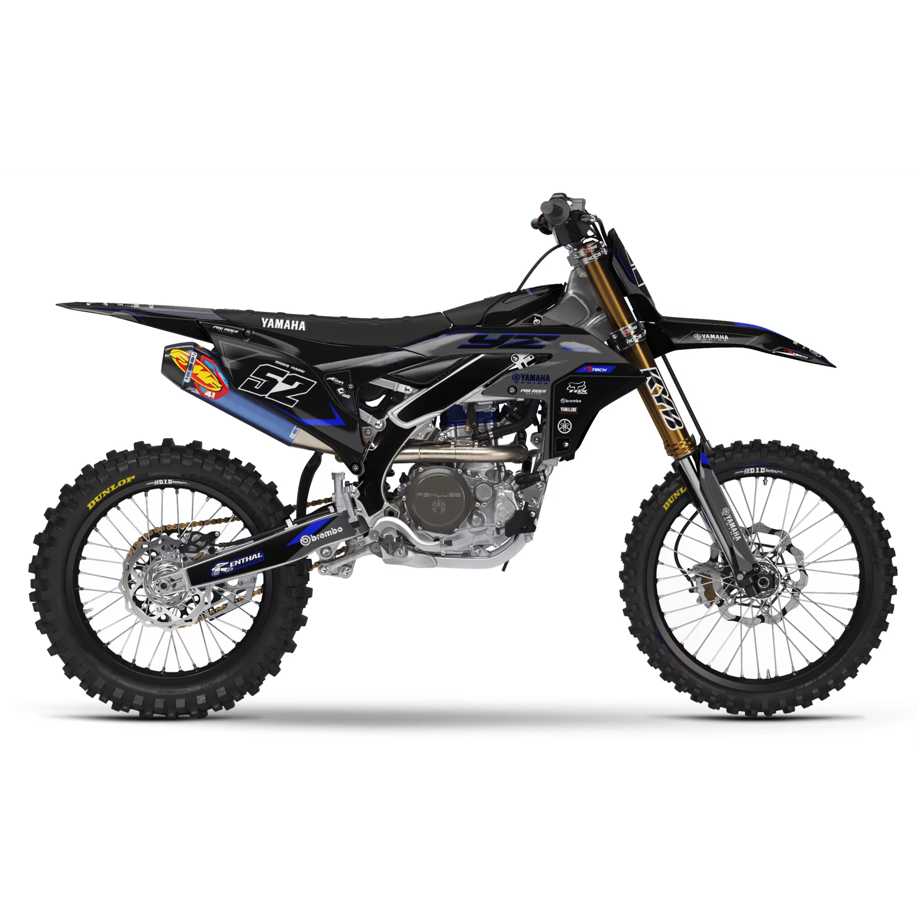 Stickerset moto Stickerset PERSO Motocross YAMAHA | Black Venom