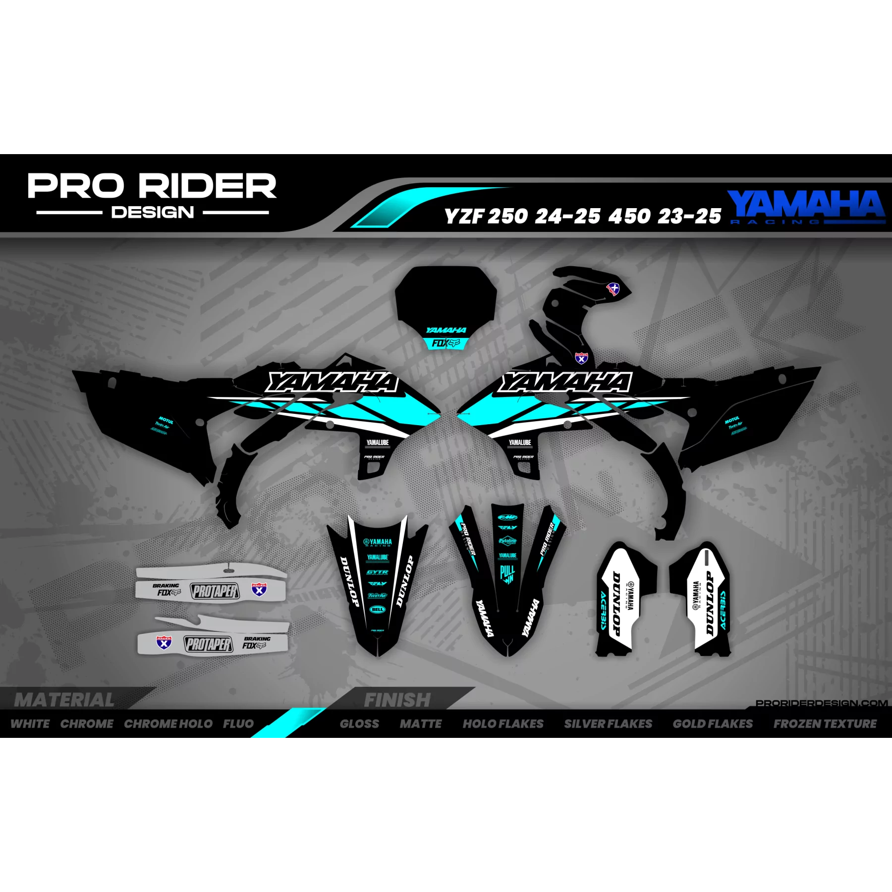 Motorrad Dekor DEKOR Motocross YAMAHA Speed Blocks - TEAL