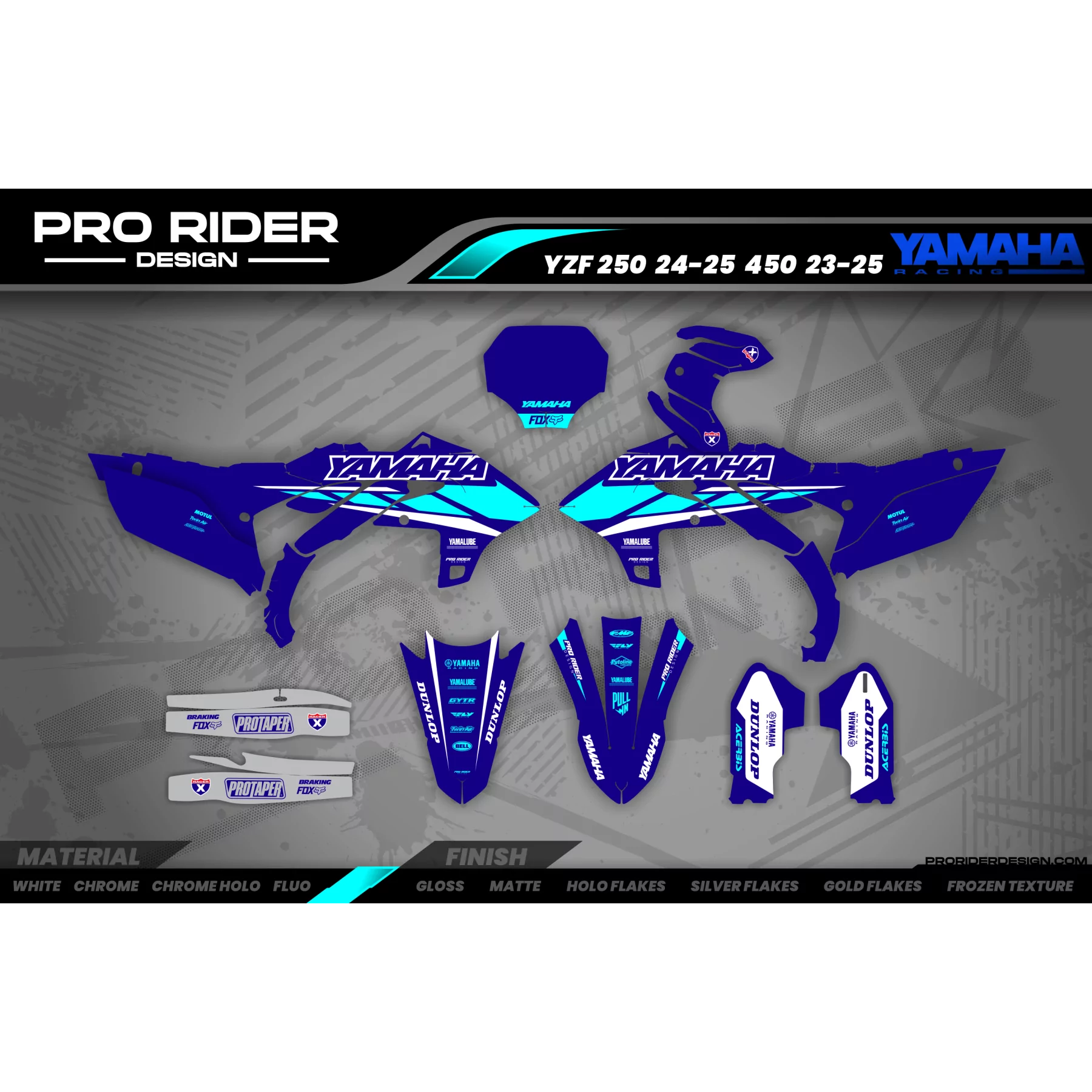 Stickerset moto STICKERSET Motocross YAMAHA Speed Blocks - BLUE