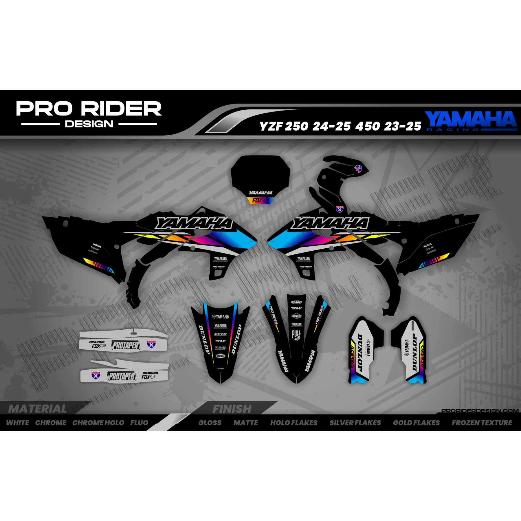 Stickerset moto STICKERSET Motocross YAMAHA Speed Blocks - BLACK