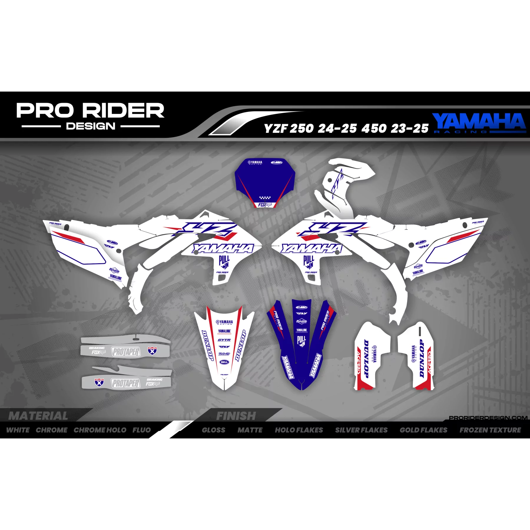 Kit adesivos moto Kit adesivos Motocross YAMAHA WHITE FLAG
