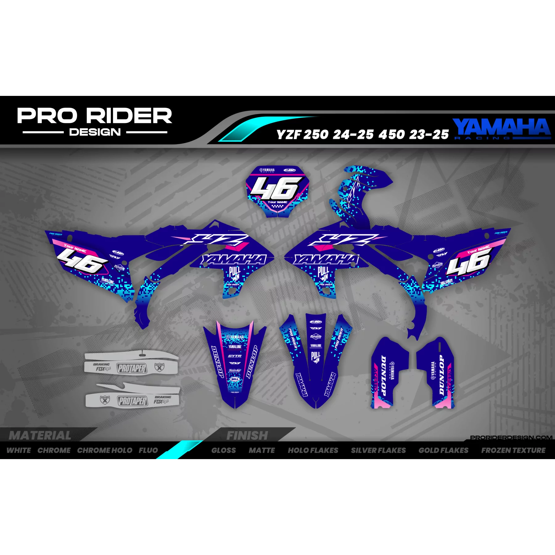 Kit adhesivos moto Kit adhesivos Motocross YAMAHA PIXEL BLUE