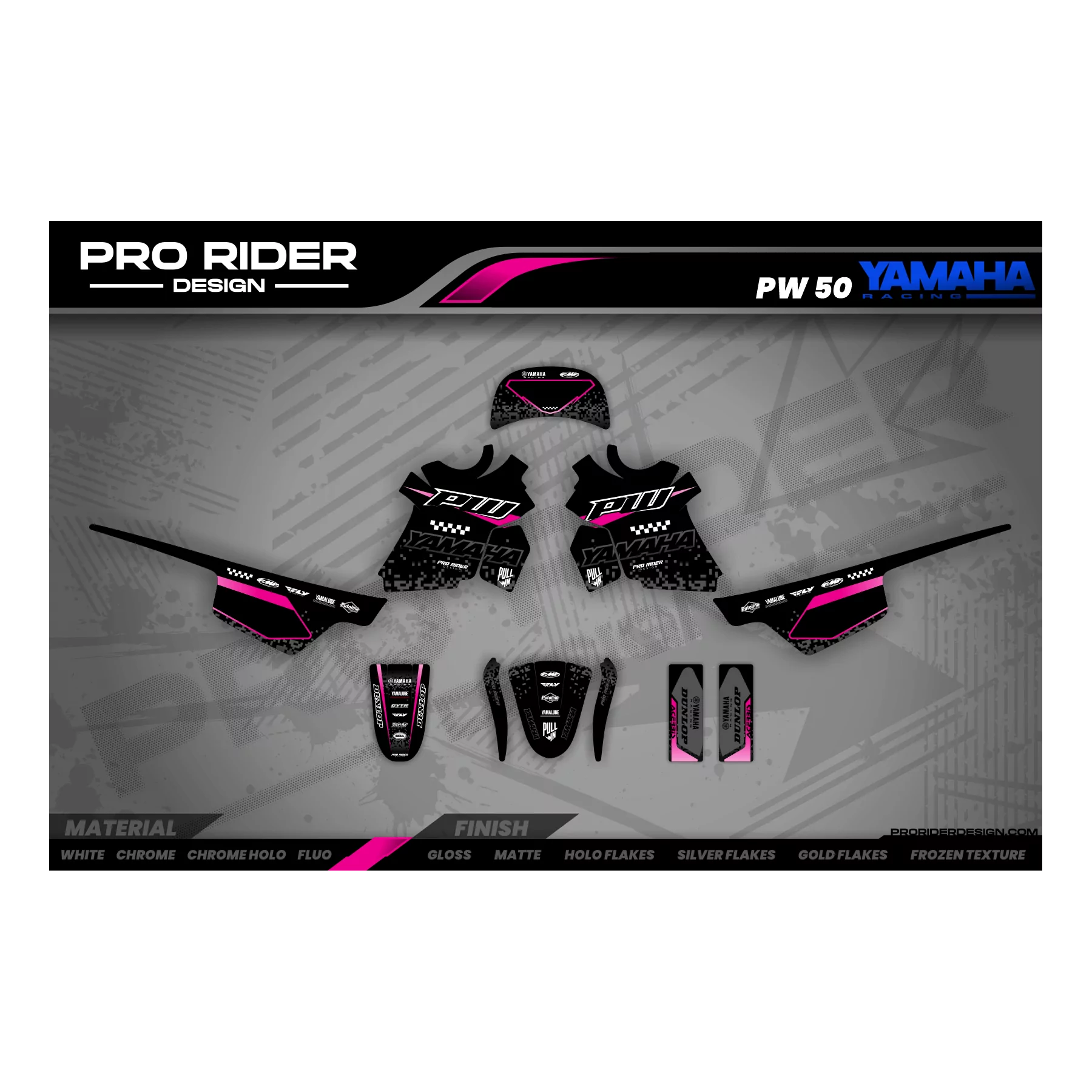 Kit adesivos moto Kit adesivos Motocross YAMAHA PIXEL BLACK