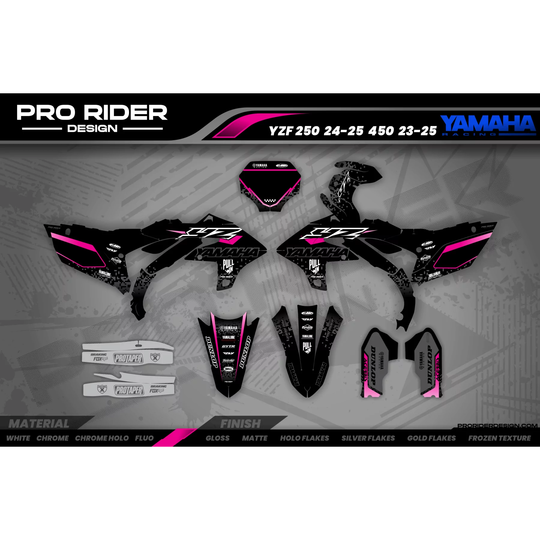 Kit adesivos moto Kit adesivos Motocross YAMAHA PIXEL BLACK