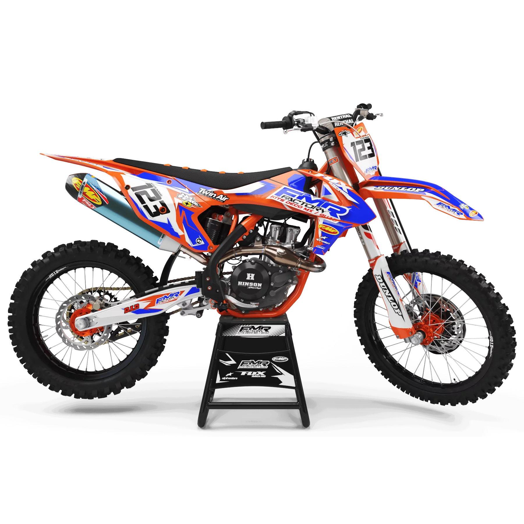 Kit adhesivos moto KIT ADHESIVOS MOTOCROSS FMR FACTORY naranja (ref:prda13c)