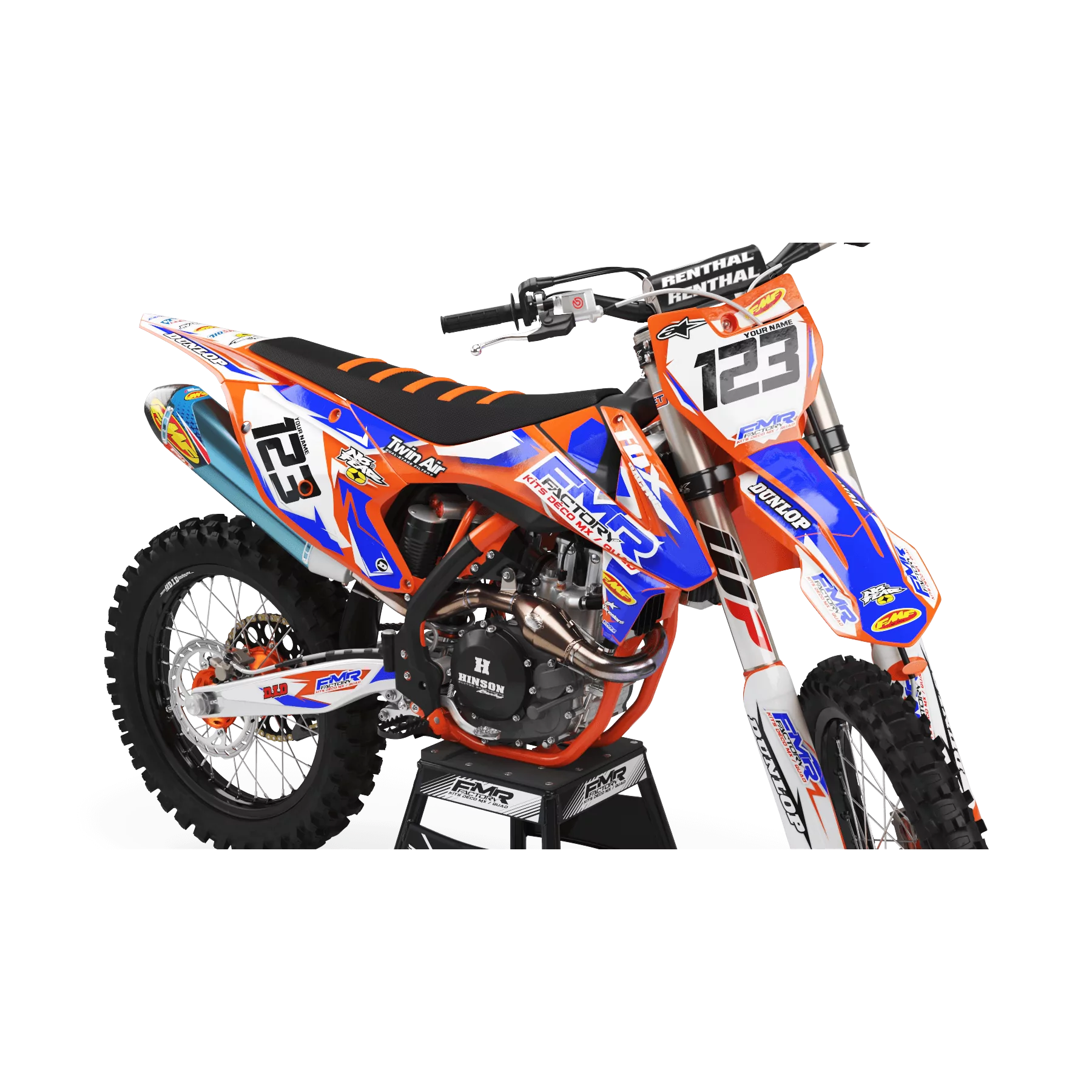 Kit adhesivos moto KIT ADHESIVOS MOTOCROSS FMR FACTORY naranja (ref:prda13c)
