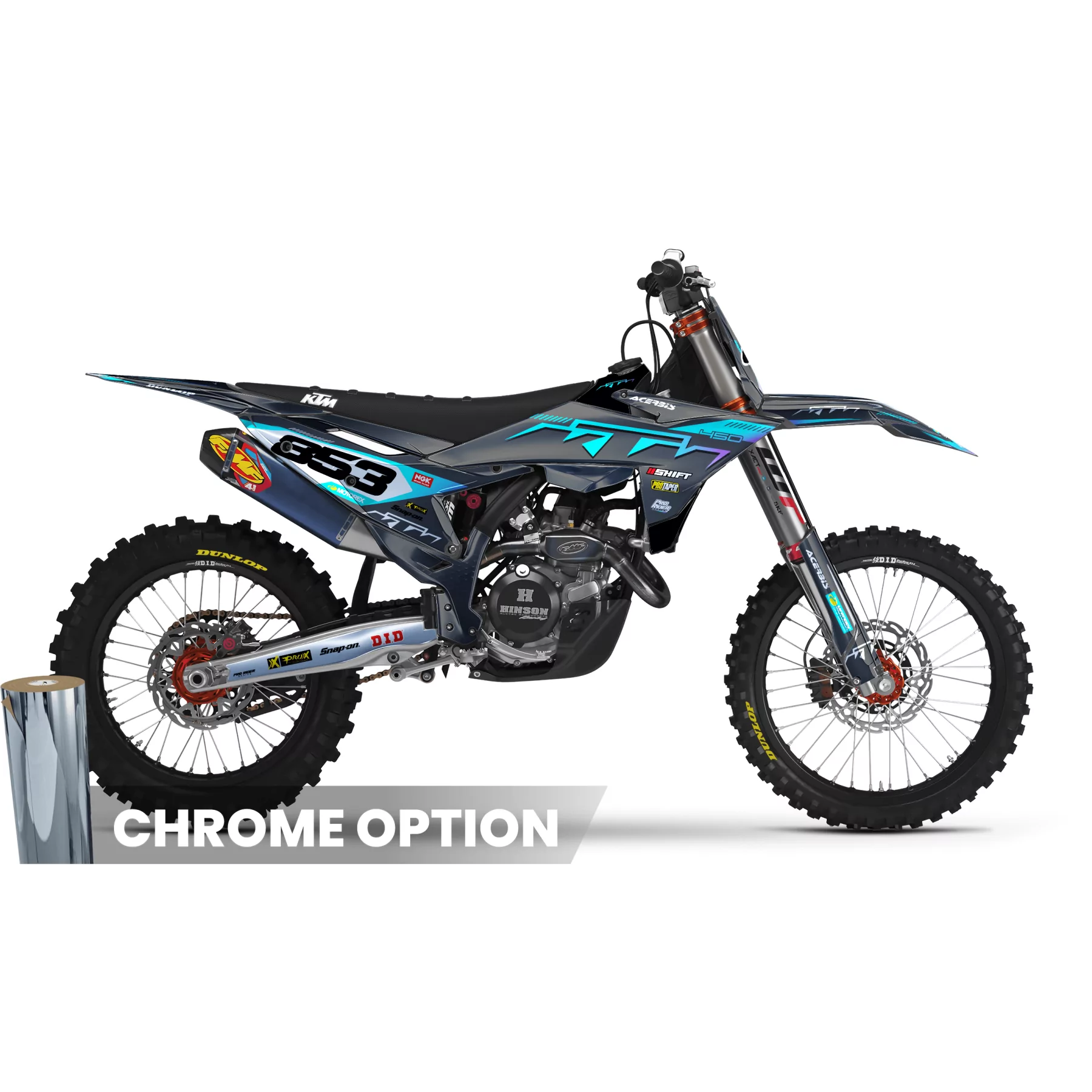 Kit adhesivos moto Kit adhesivos Motocross KTM SX SXF EXC | Shadow Edition | Grey teal