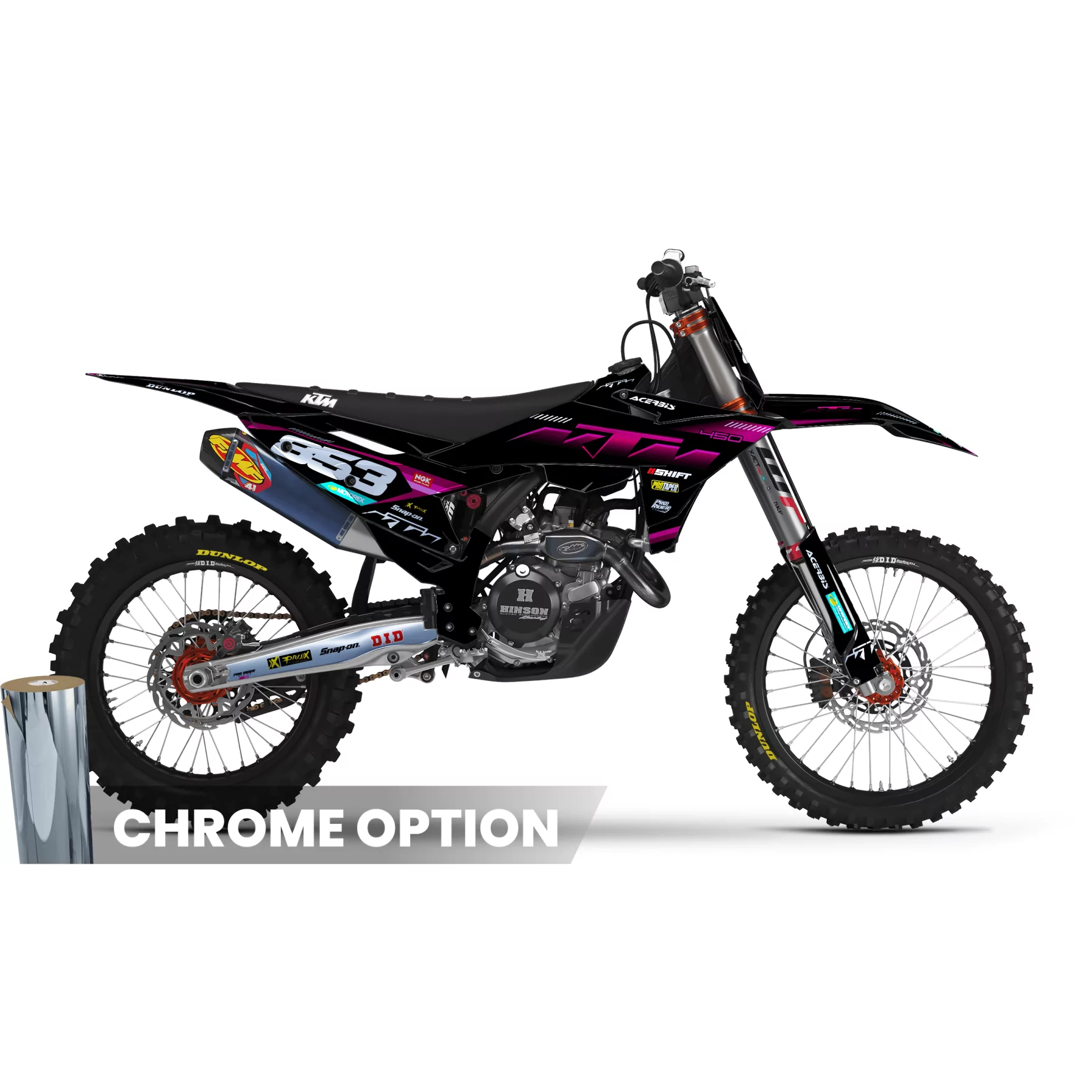 Kit adesivos moto Kit adesivos Motocross KTM SX SXF EXC | Shadow Edition | Black pink