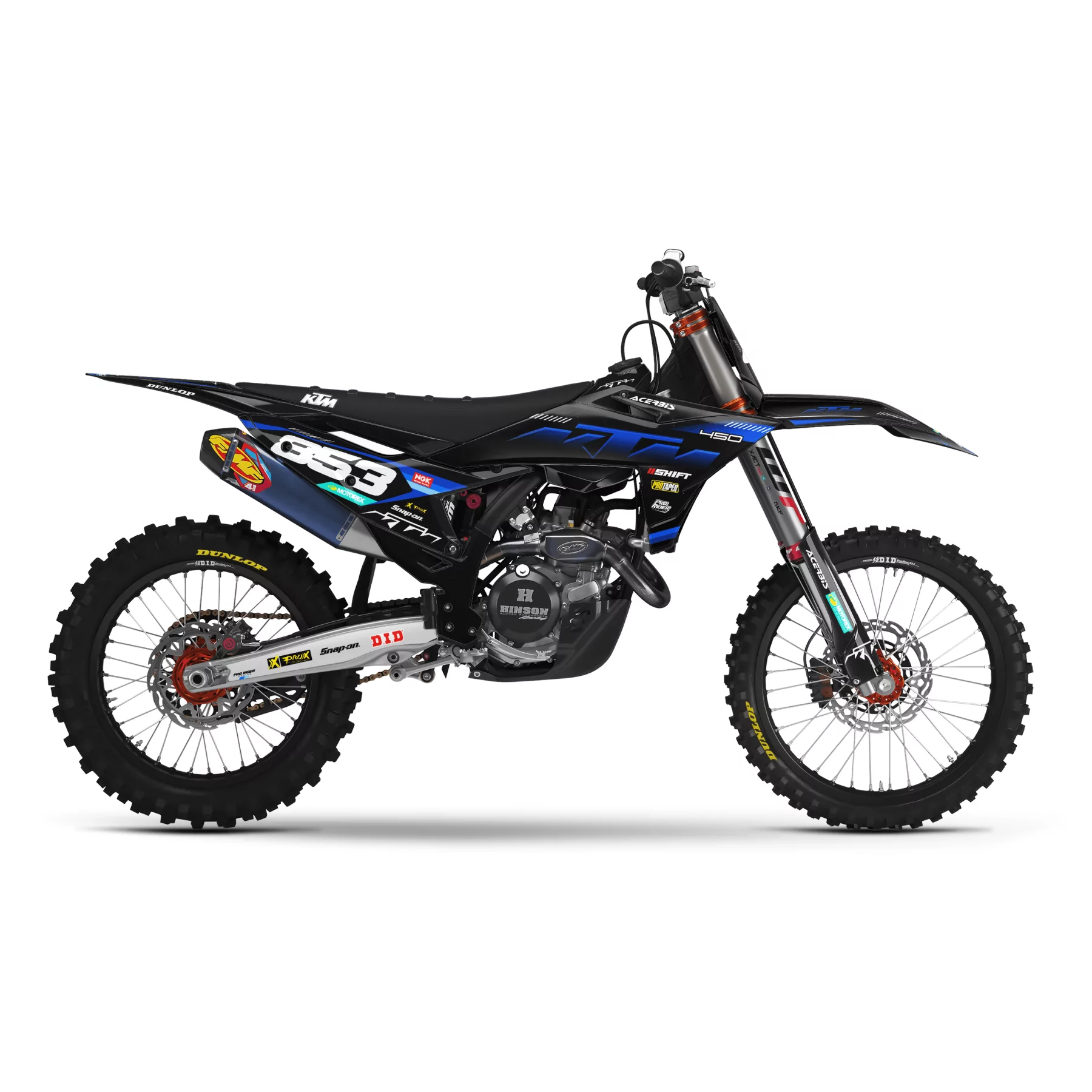 Kit adhesivos moto Kit adhesivos Motocross KTM SX SXF EXC | Shadow Edition | Black blue