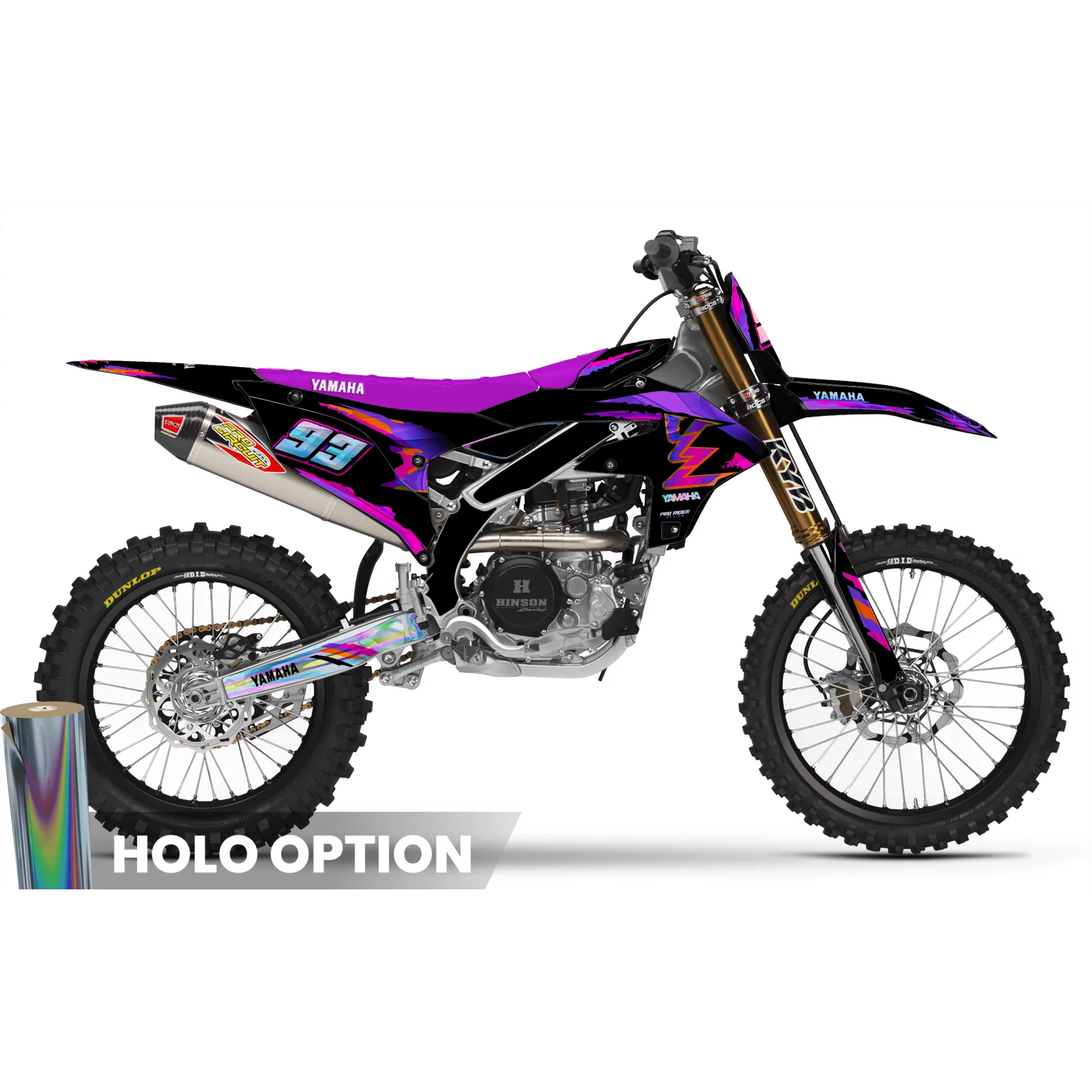 Moto stickerset STICKERSET Motocross YAMAHA 93th Black