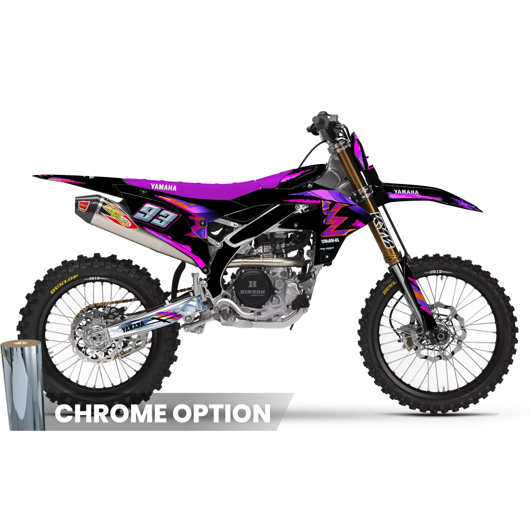 Moto stickerset STICKERSET Motocross YAMAHA 93th Black