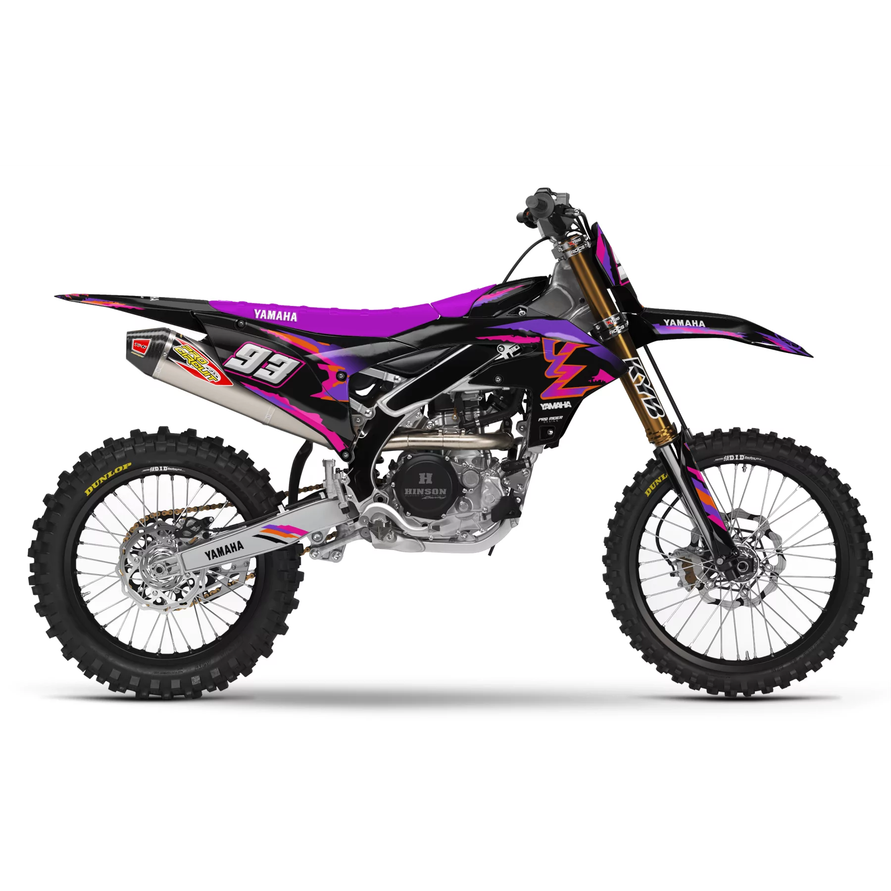 Moto stickerset STICKERSET Motocross YAMAHA 93th Black