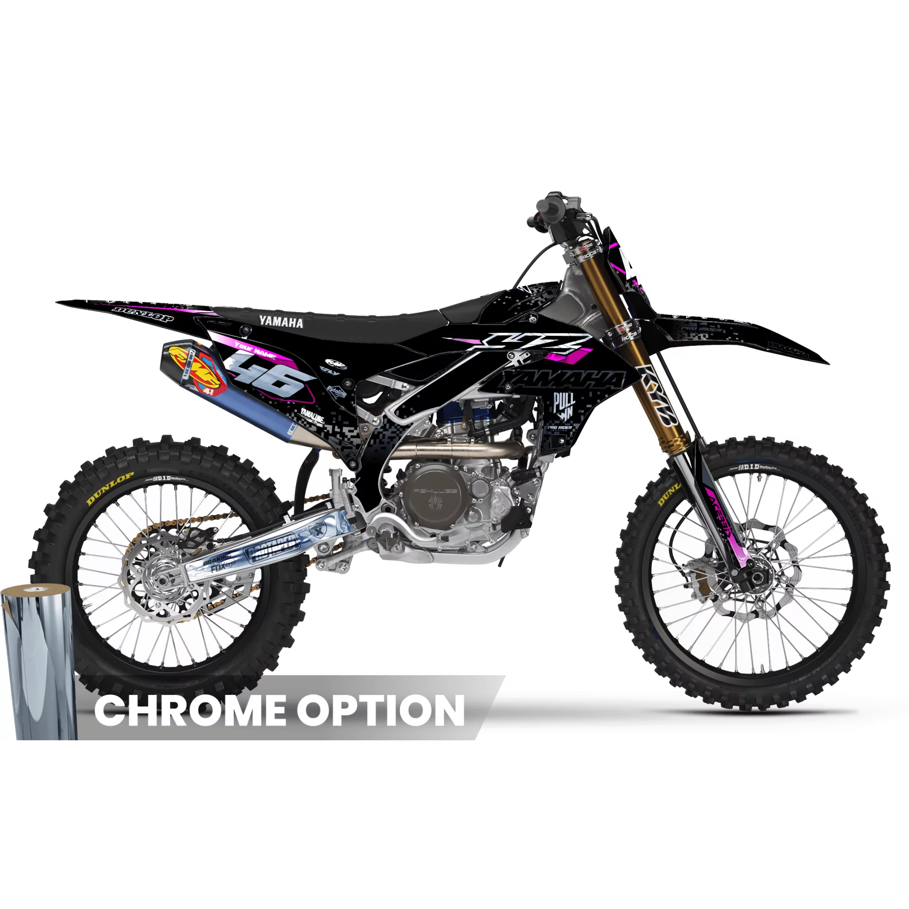 Moto stickerset STICKERSET Motocross YAMAHA PIXEL BLACK