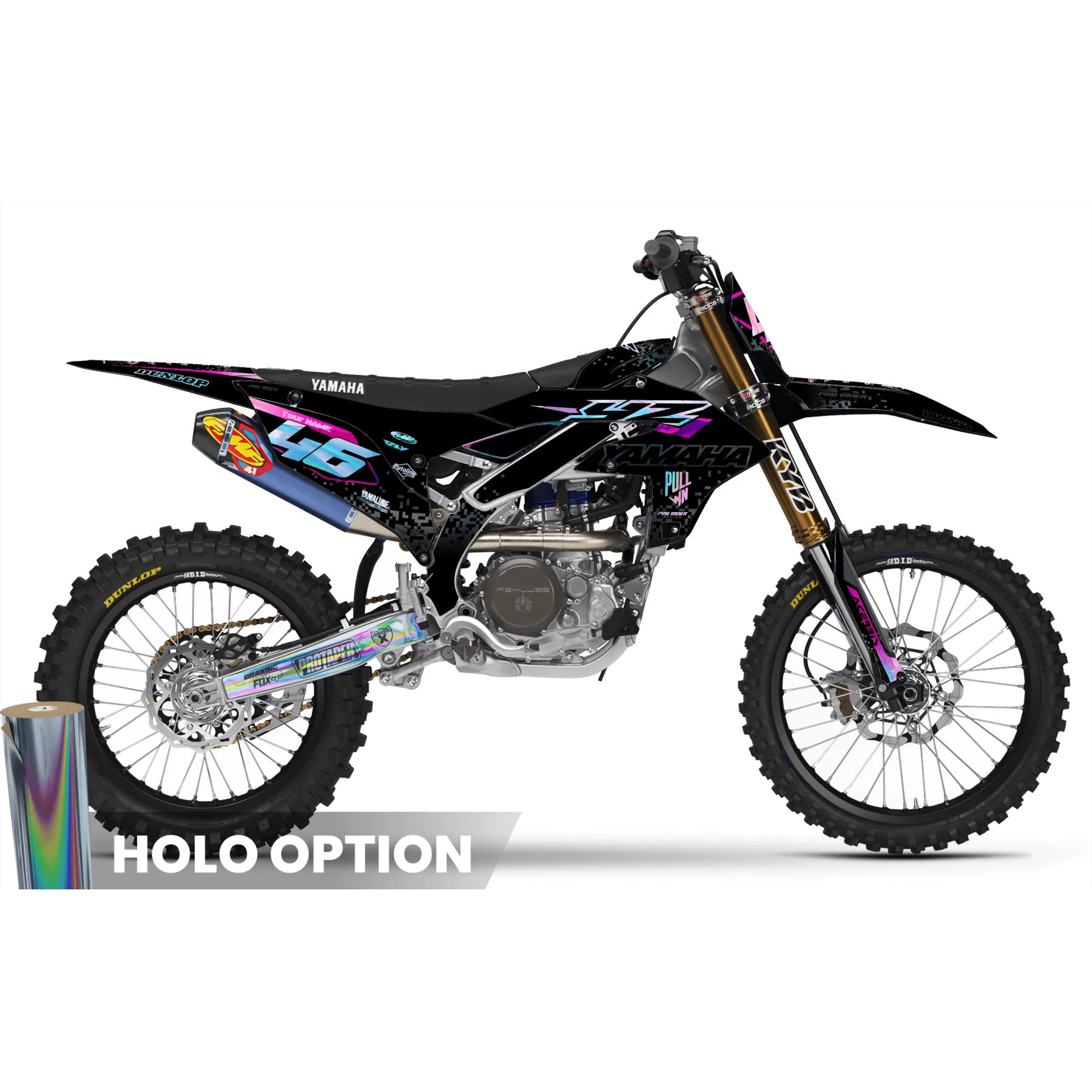 Kit adesivos moto Kit adesivos Motocross YAMAHA PIXEL BLACK
