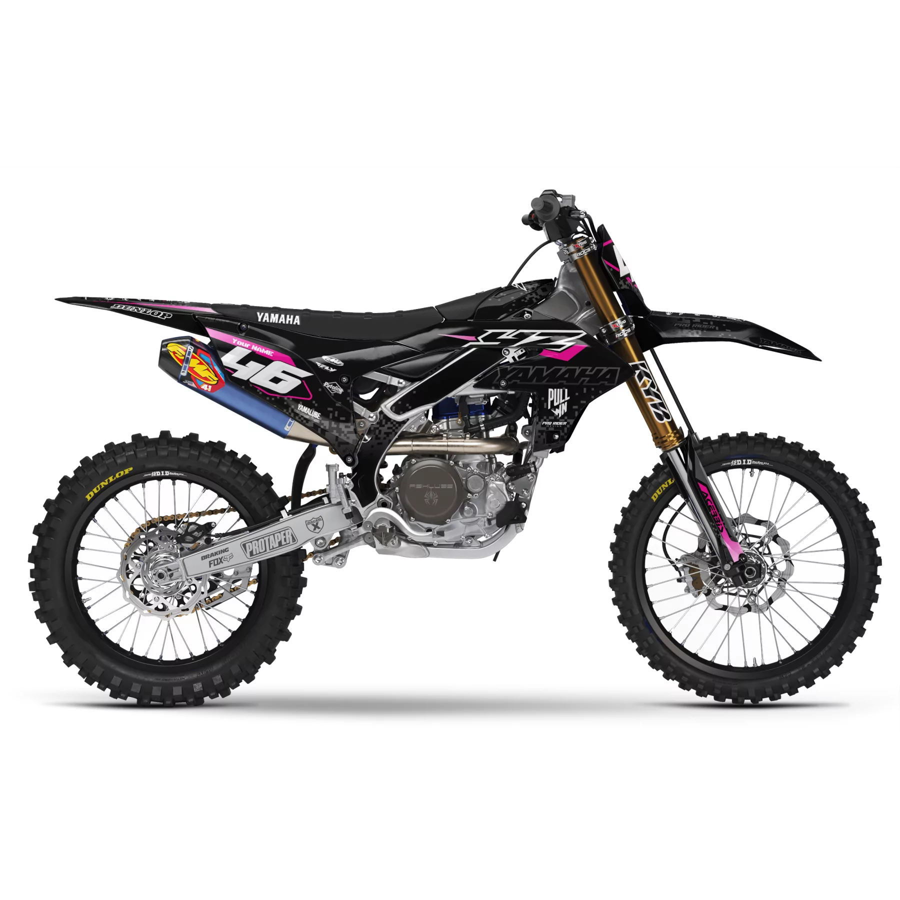 Kit adesivos moto Kit adesivos Motocross YAMAHA PIXEL BLACK
