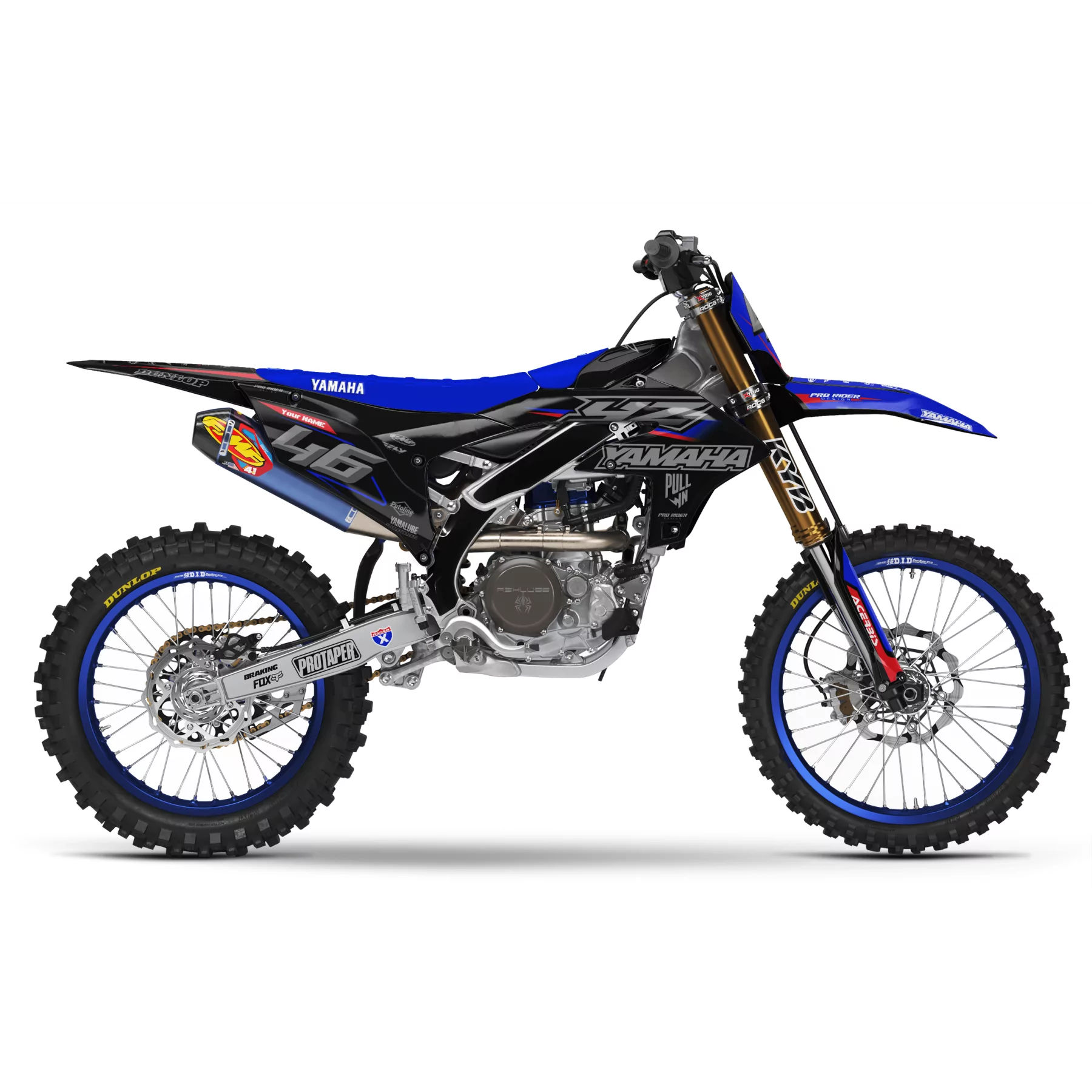 Motorrad Dekor Dekor Motocross YAMAHA BLACK FLAG
