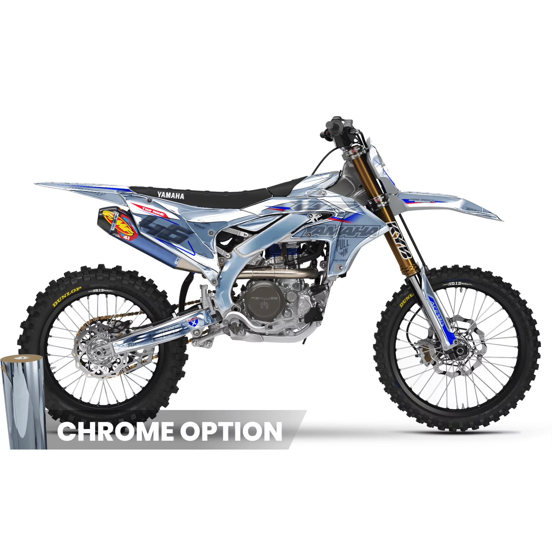 Motorstickerset Stickerset Motocross YAMAHA GREY FLAG