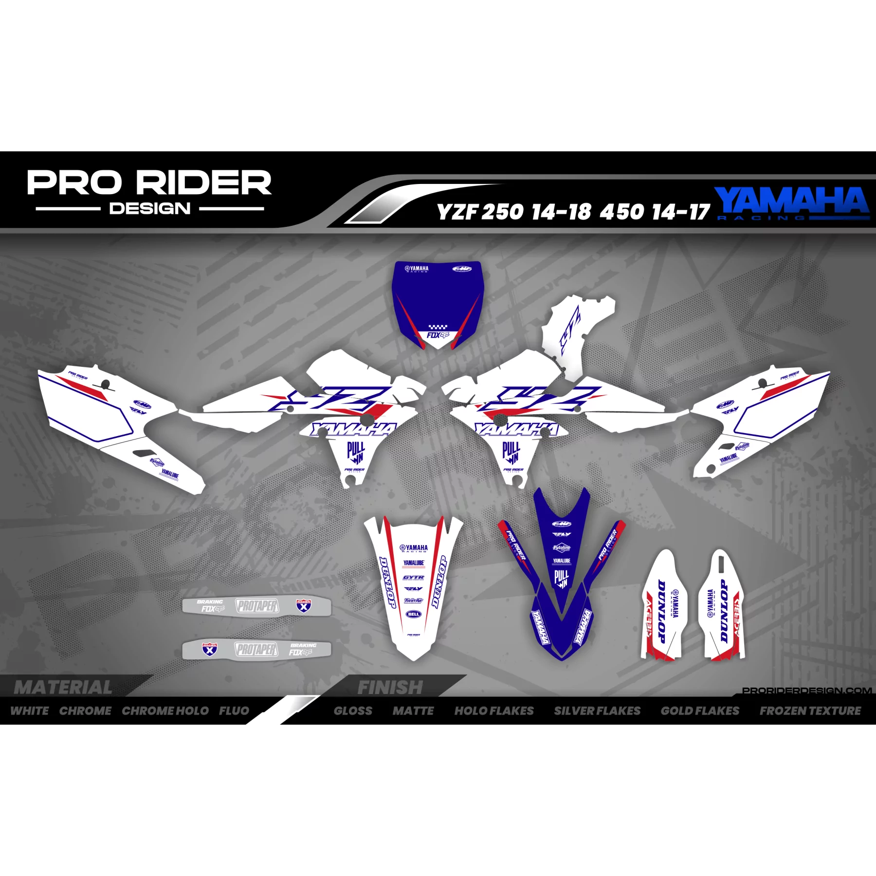 Kit adesivos moto Kit adesivos Motocross YAMAHA WHITE FLAG