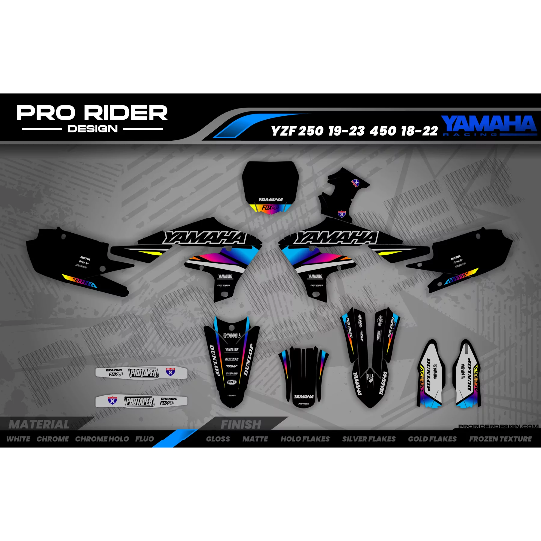 Stickerset motor Stickerset Motocross YAMAHA Speed Blocks - BLACK