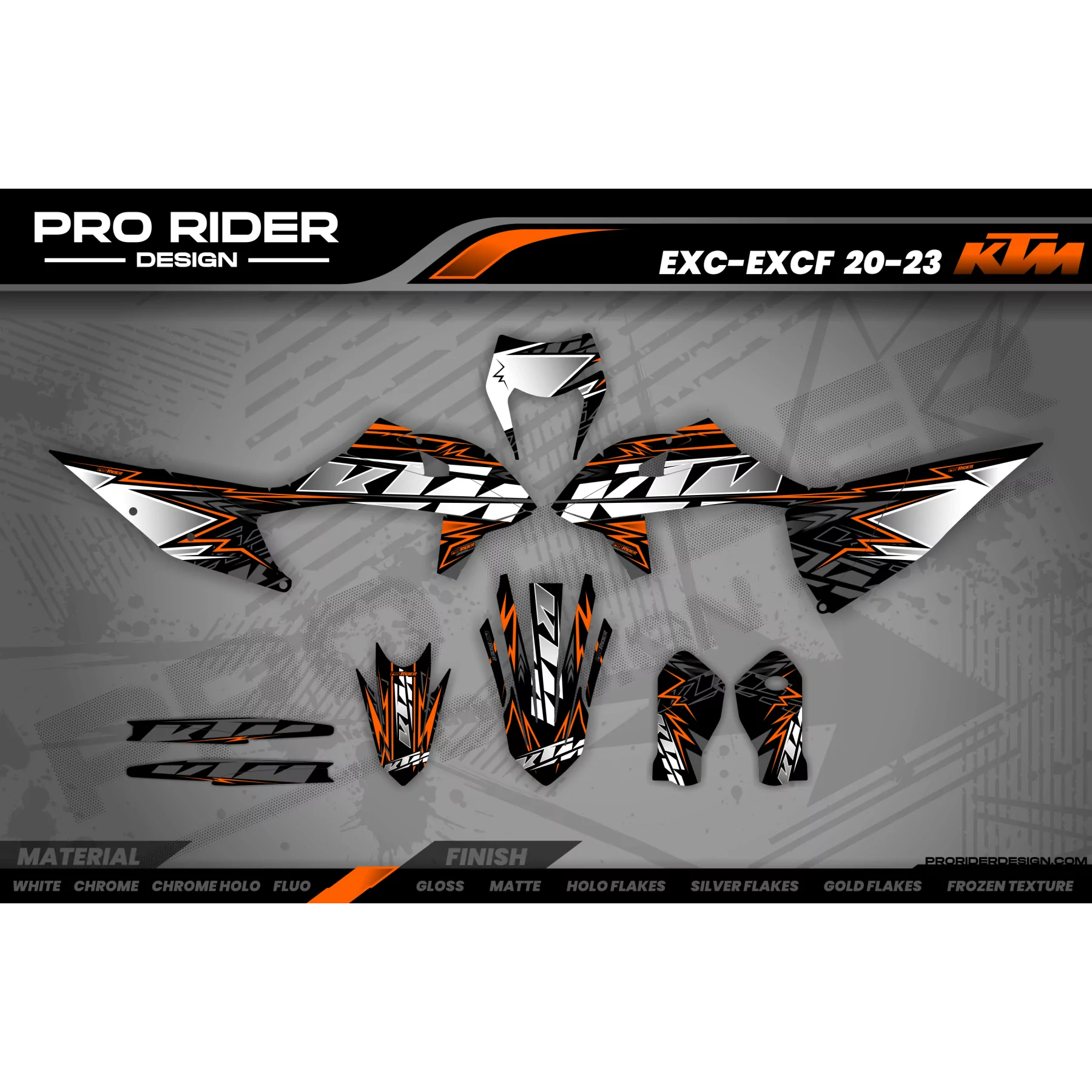 Stickerset motor STICKERSET KTM LIGHT BOLD EFFECT