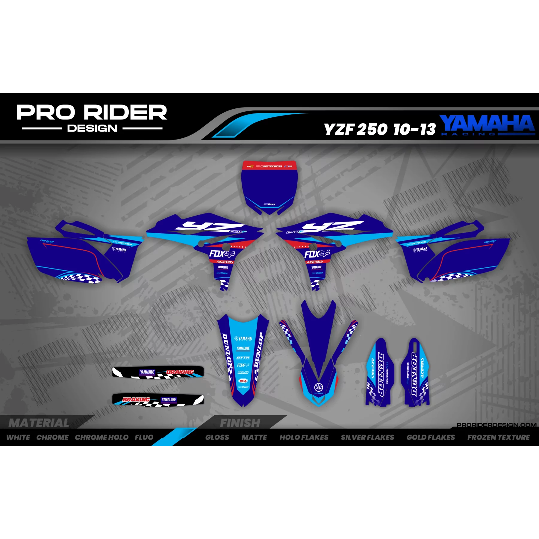 Kit adhesivos moto KIT ADHESIVOS Motocross YAMAHA Racer - BLUE
