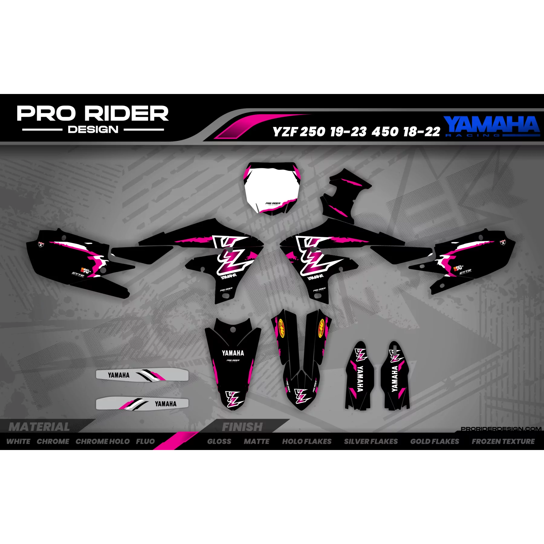 Motocross graphics kit GRAPHICS YZ YZF Motocross YAMAHA RETRO BLACK