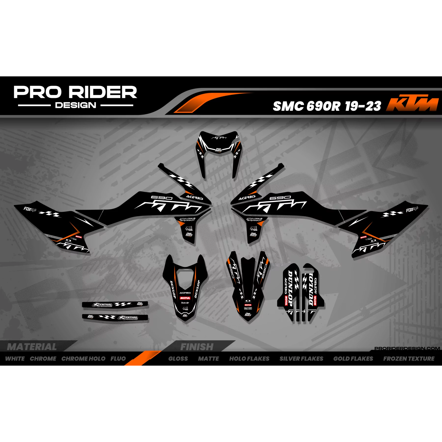 Kit adesivos moto Kit adesivos KTM ProLine Black/orange | SM / SMC / SMR