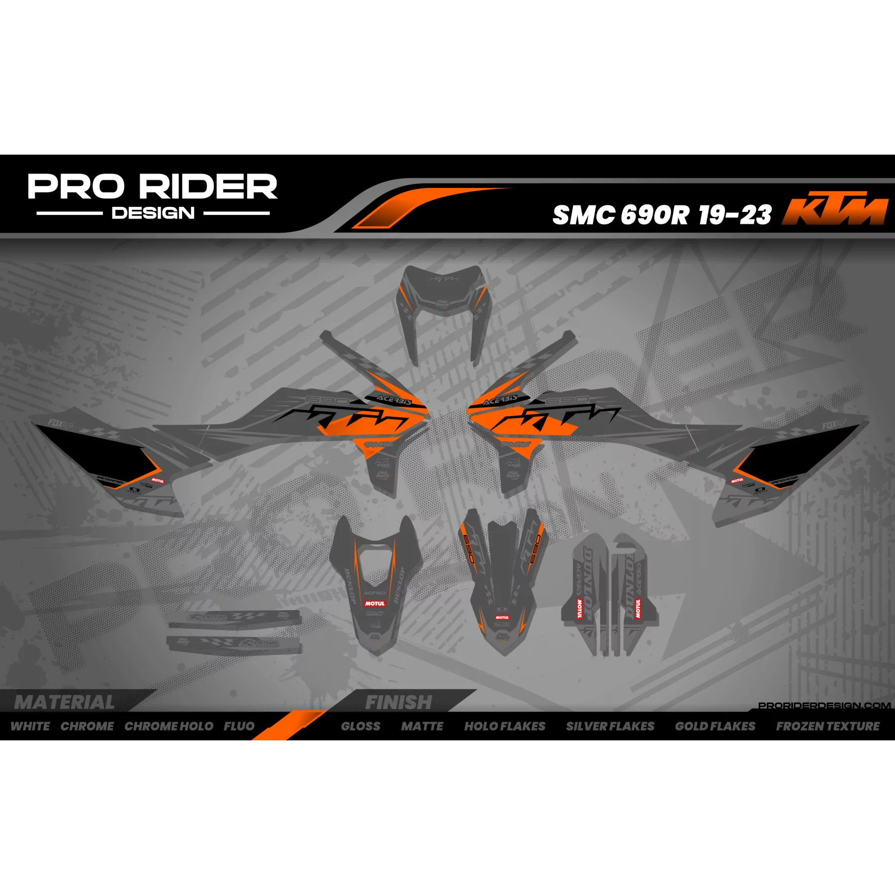 Motorrad Dekor Dekor KTM ProLine Grey/orange | SM / SMC / SMR