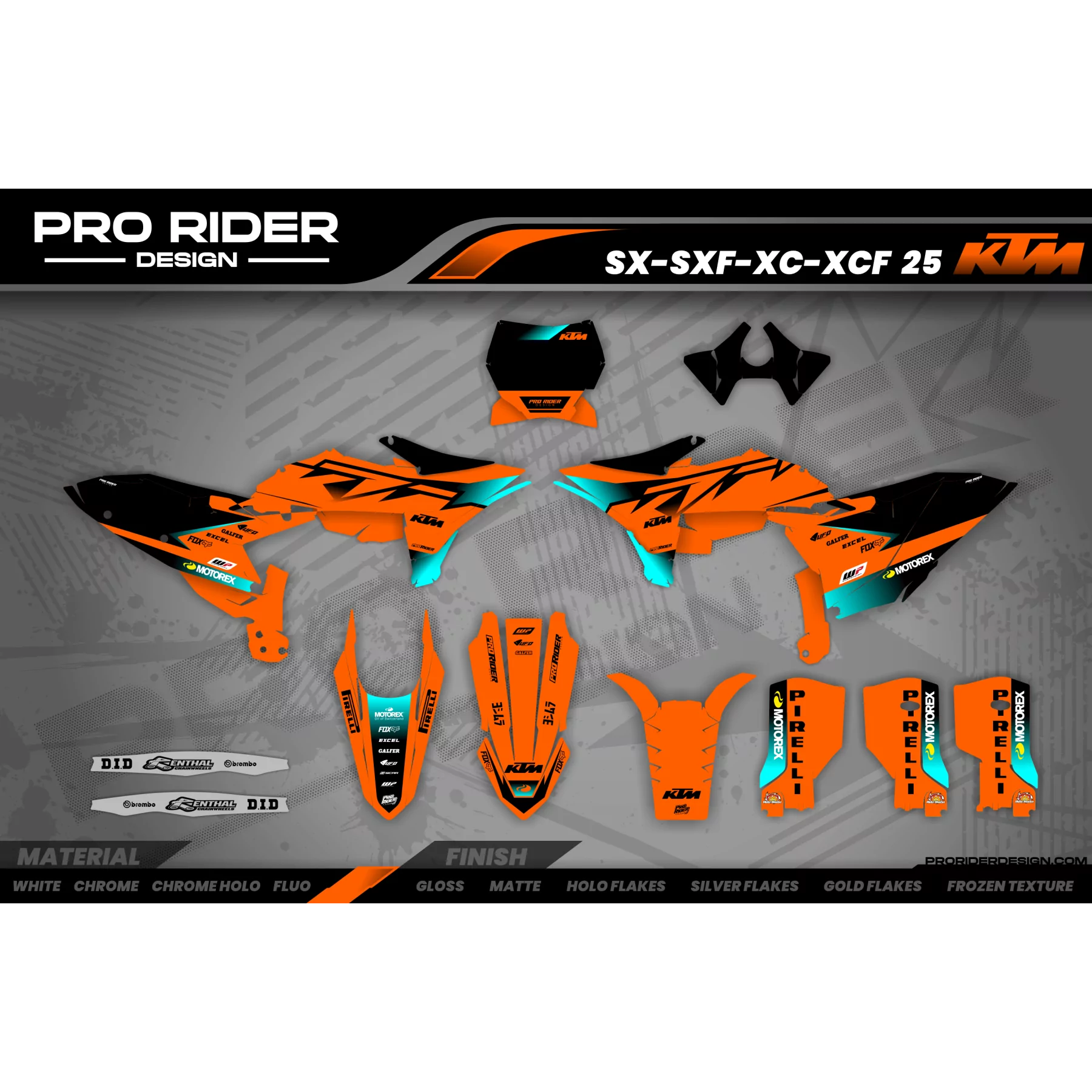 Kit adesivos moto Kit adesivos Motocross KTM SX SXF EXC - OEM VECTOR TEAL