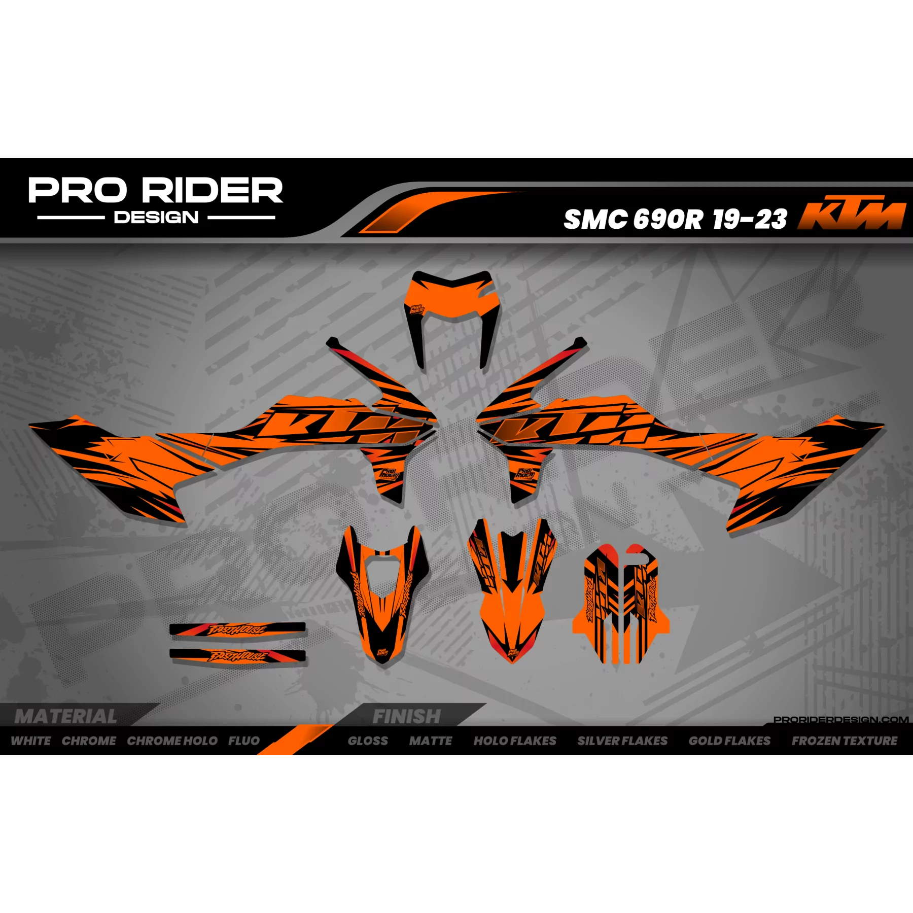 Moto stickerset Stickerset KTM STOCK V2 ORANGE | SM / SMC / SMR