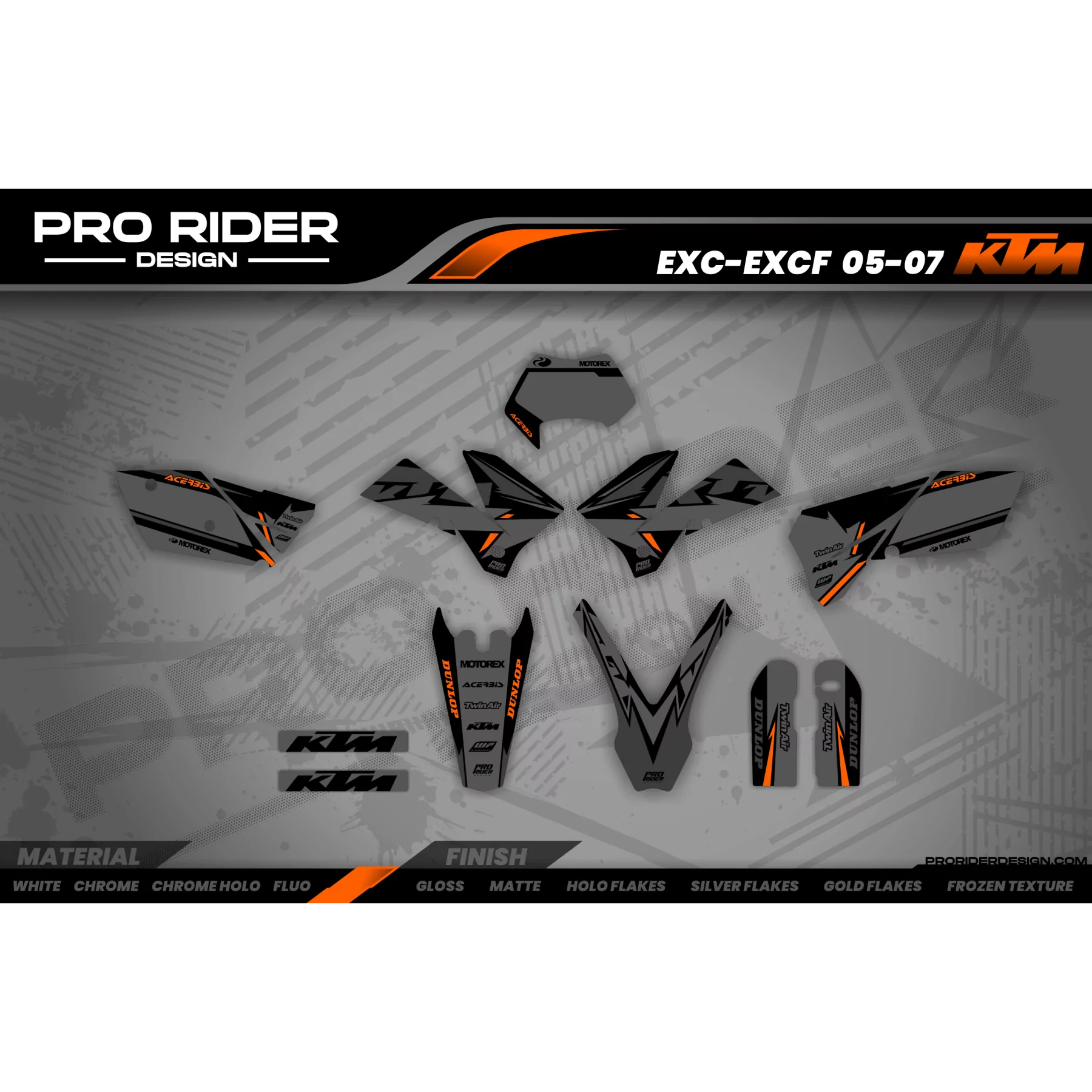 Kit adesivos moto Kit adesivos SUPERMOTARD KTM | MATTE FINISH