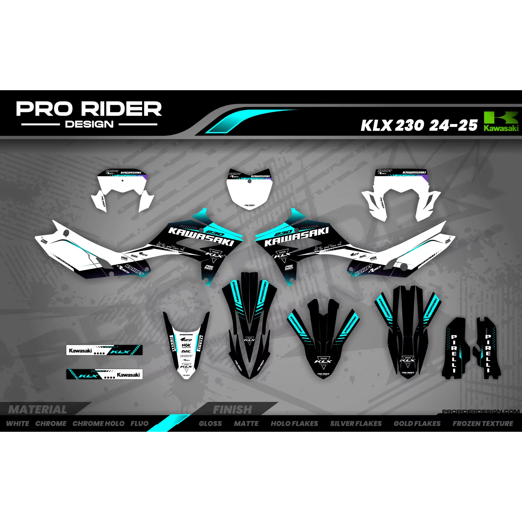 STICKERSET motor Stickerset KAWASAKI PERSO FERNCROSS